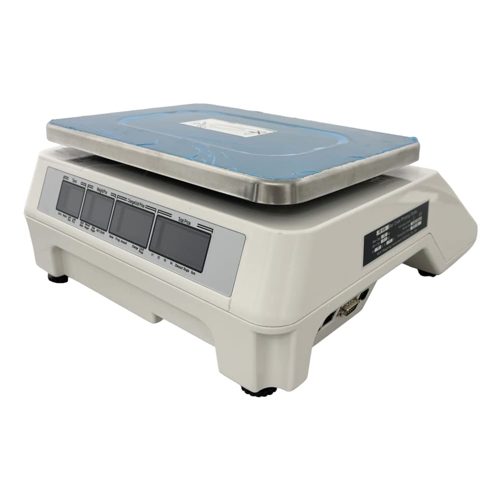TECHTONGDA 30kg/66lb Digital Price Computing Scale with Thermal Printer - 110V Commercial Retail Scale, 5-Window Display, No Pole Design & 400 Thermal Labels - Perfect for Supermarkets, Retail Stores, and Warehouse Inventory Management