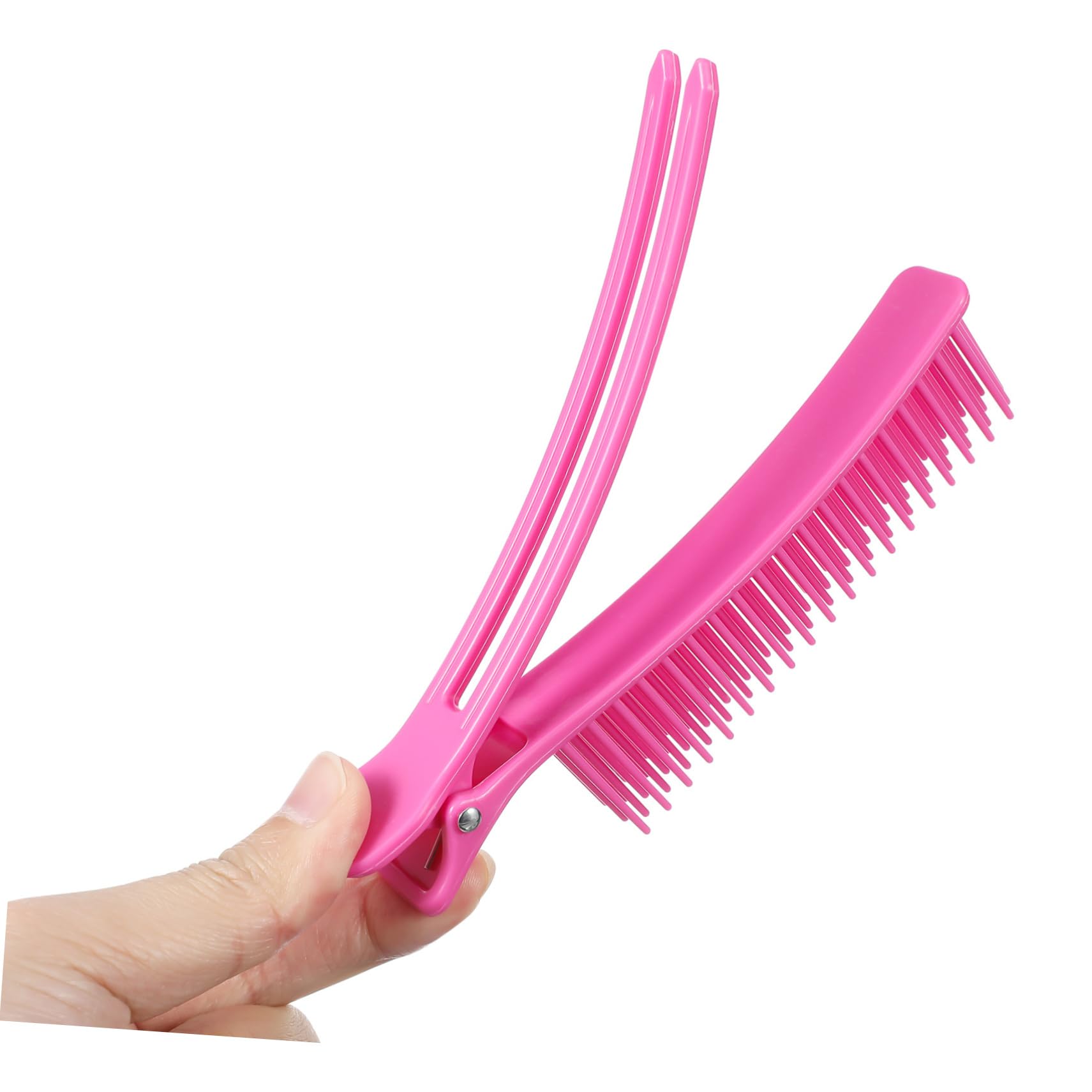 Kichvoe 2-Pack Extra Large Hair Sectioning Clips for Curly Hair - Salon Quality Styling Tools with Large Round Mirror, Perfect for Makeup & Hairdressing (Pink)