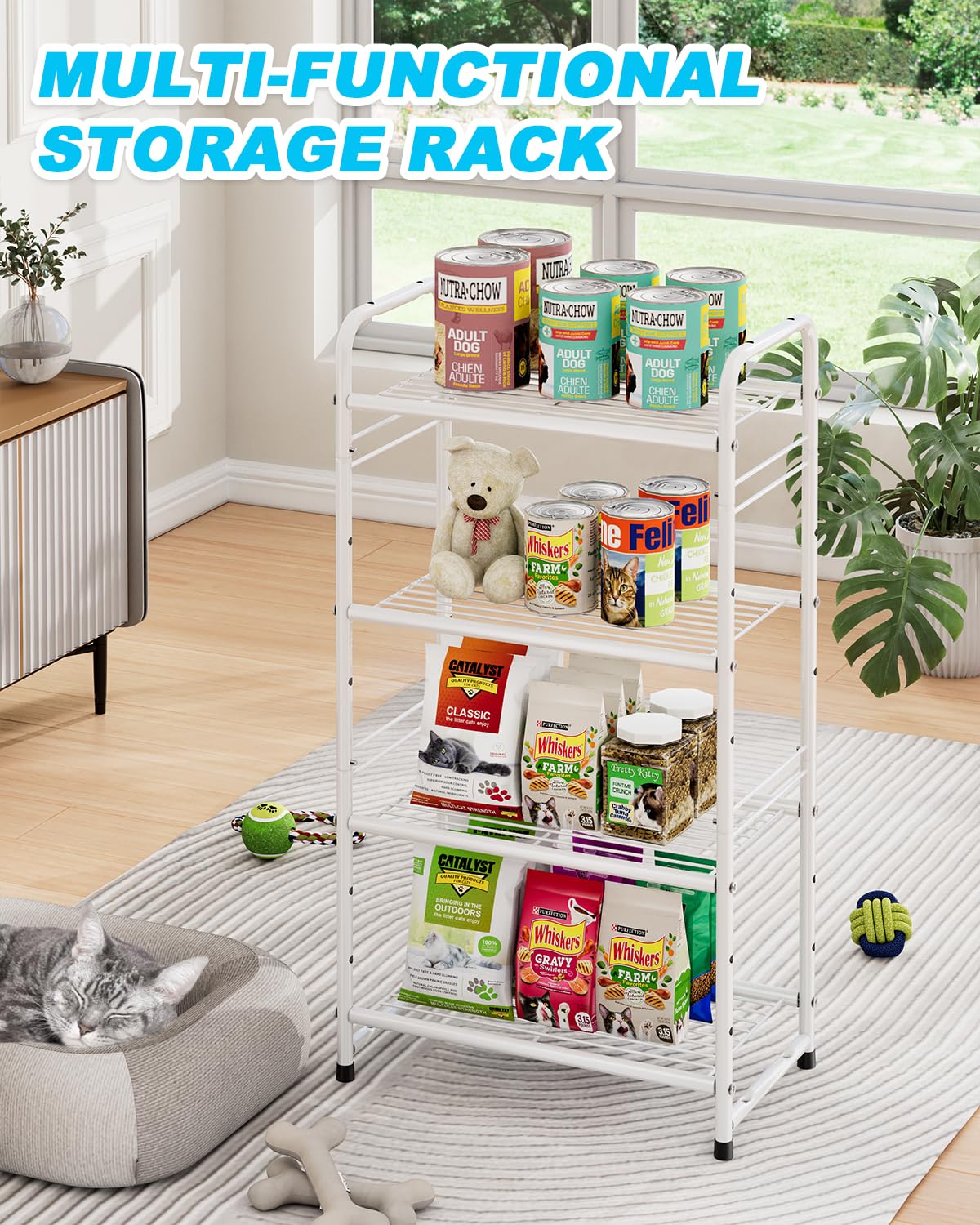 4-Tier Heavy Duty Metal Storage Shelves - 17.7