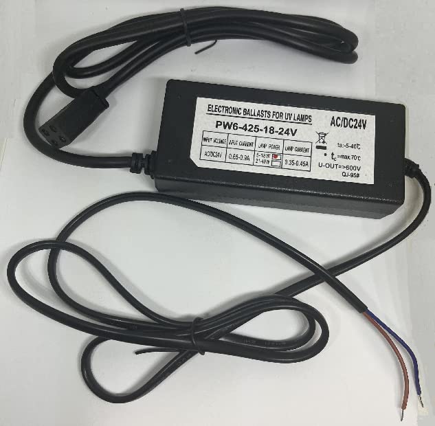 HQTelecom 24V Electronic Ballast Replacement for UV Lamps with LED Visual Alert - Perfect for Aquarium Sterilization, Water Purification & Industrial UV Systems