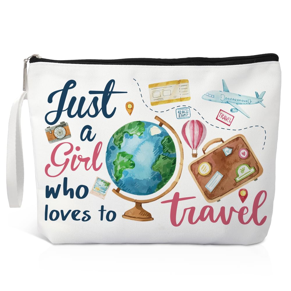 Funny Travel Cosmetic Bag for Women - Cute Makeup Pouch Gift for Girlfriends, Sisters & Travel Lovers - Perfect Birthday Present for Female Travelers - Great for Vacations, Road Trips & Airplane Carry-Ons
