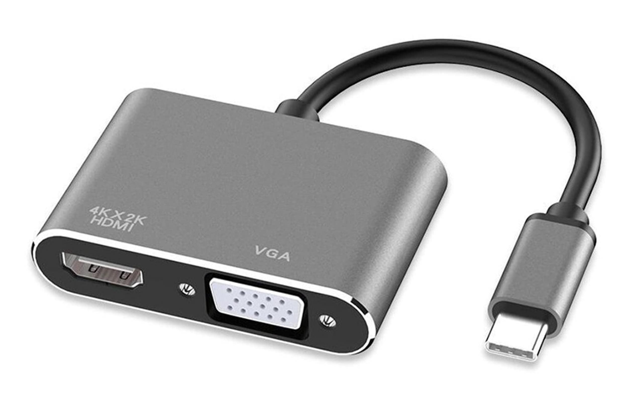 FDBV USB C to HDMI VGA Adapter - 4K Dual Monitor Converter with USB 3.0 Port for MacBook Pro, Dell XPS, HP, Lenovo - Perfect for Home Office, Gaming & Video Conferencing