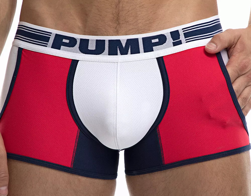 PUMP! Academy Jogger Boxer Briefs - Breathable Mesh Underwear for Men, Comfortable Athletic Boxer Shorts with Elastic Waistband - Ideal for Running, Gym Workouts & Everyday Wear (Red)
