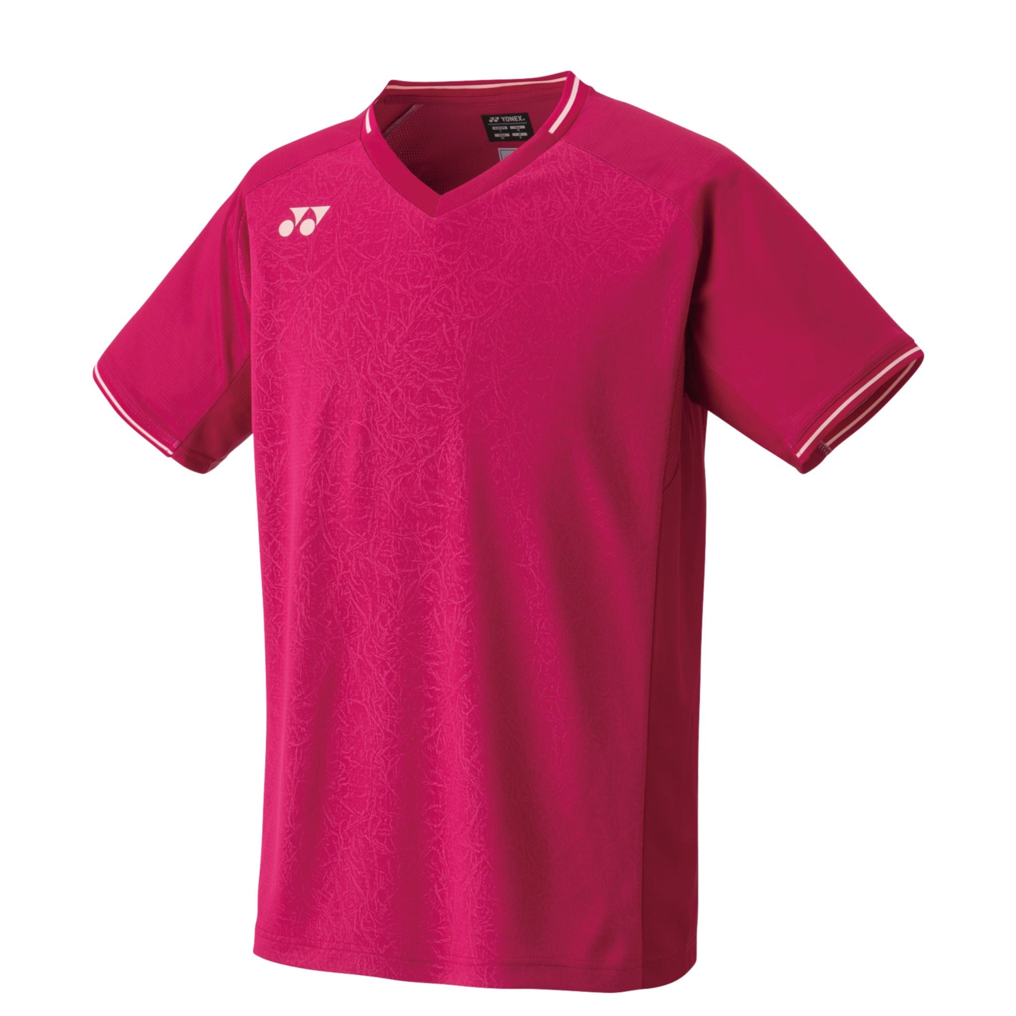 Yonex 10518 Men's Crew Neck Tennis Shirt - Moisture-Wicking Performance Top [Reddish Rose] for Competitive Matches & Casual Wear