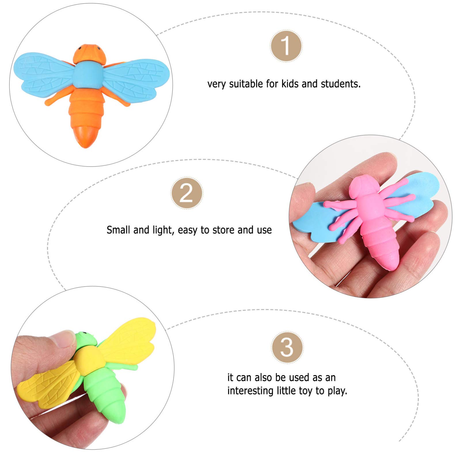 20PCS Mini Insect Erasers - Cute Butterfly & Ladybug Shaped Pencil Erasers for Kids, Party Favors, School Rewards & Classroom Supplies - Fun Novelty Erasers for Homework Incentives & Gift Fillers