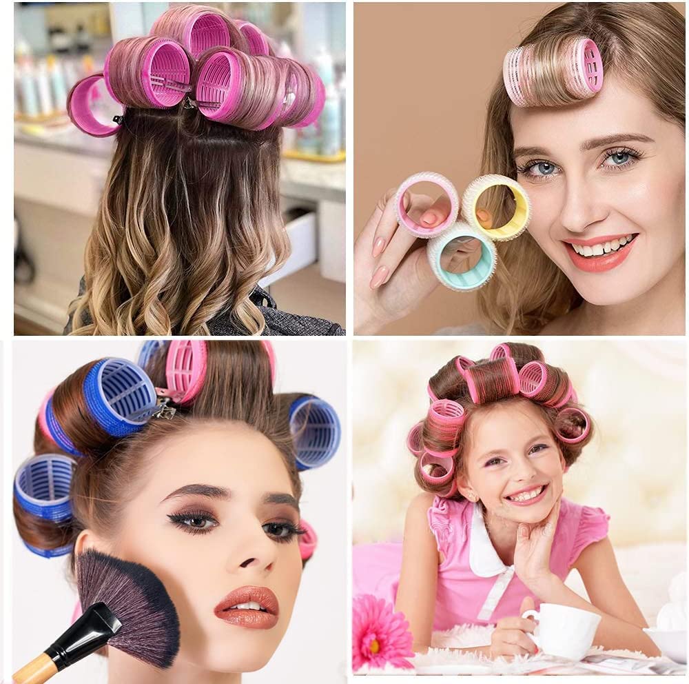 Majik Self Grip Hair Curl Rollers - 6 Pack Heatless Curling Rods for Wavy & Curly Hair Styling - Perfect for Women & Girls with Long or Short Hair - Salon Quality at Home, Great for Parties & Everyday Hairstyles