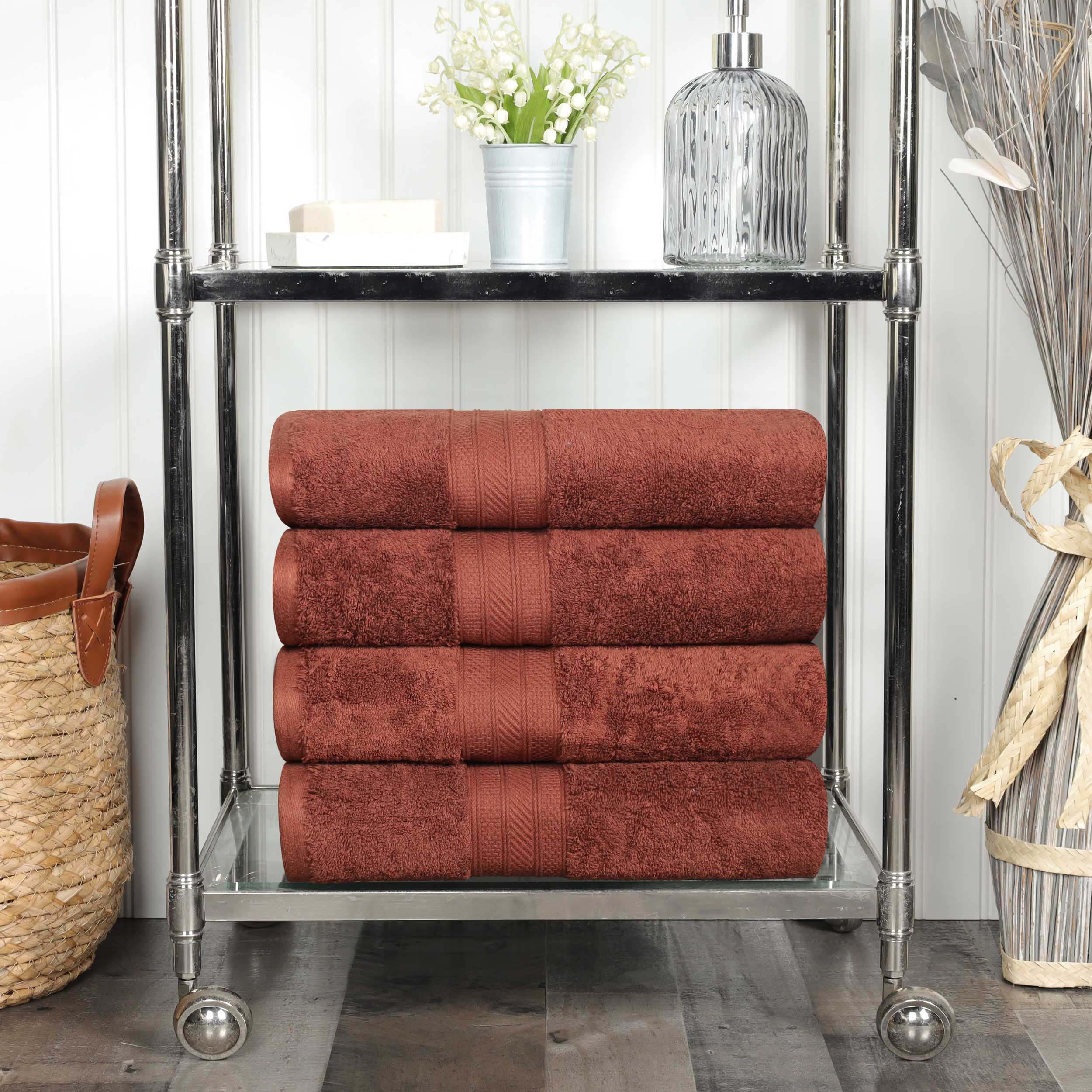 Premium Atlas Cotton 4-Piece Bath Towel Set - Ultra Absorbent, Heavyweight & Soft - Perfect for Spa, Bathroom & Luxury Home Use