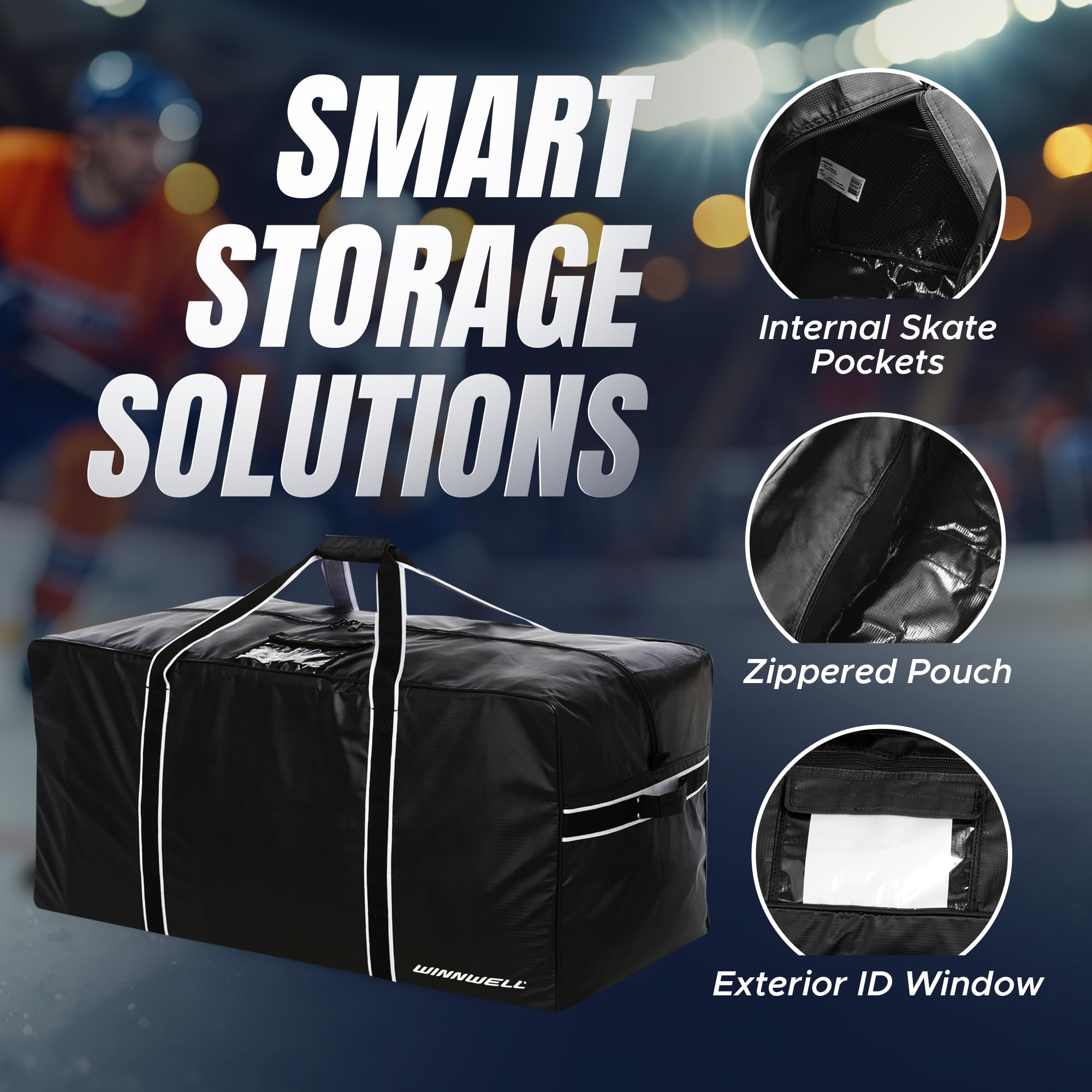 **Winnwell Classic Team Hockey Bag - Durable Ice Hockey Equipment Bag for Skates, Sticks & Goalie Gear - Perfect for Hockey Practice, Games & Travel**