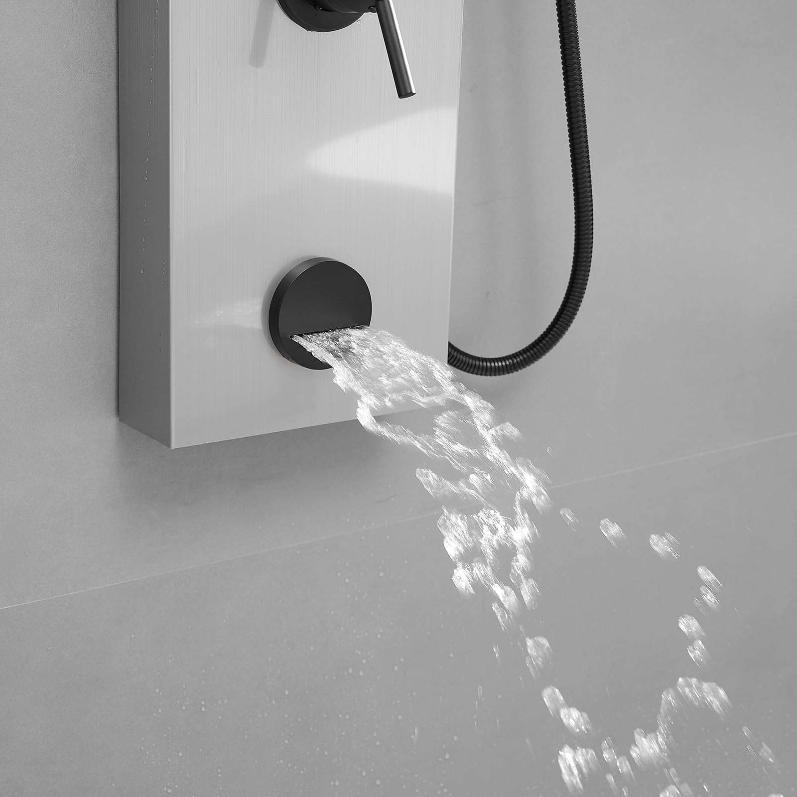 Premium Stainless Steel Shower Panel Tower System with Rainfall Shower Head, 5 Adjustable Body Jets, Handheld Spray & Tub Spout in Brushed Nickel - Perfect for Spa-Like Bathroom Upgrades & Luxury Home Renovations