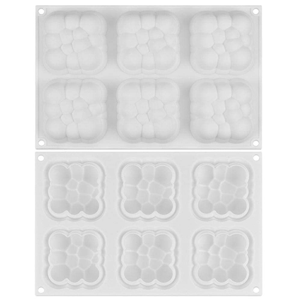 CHQUAN Bubble Cloud Silicone Mold - 3D Square Baking Mold for Cakes, Desserts, Soap, Jelly, Bread, Pudding & Muffins | Perfect for DIY Baking, Candy Making & Home Decor