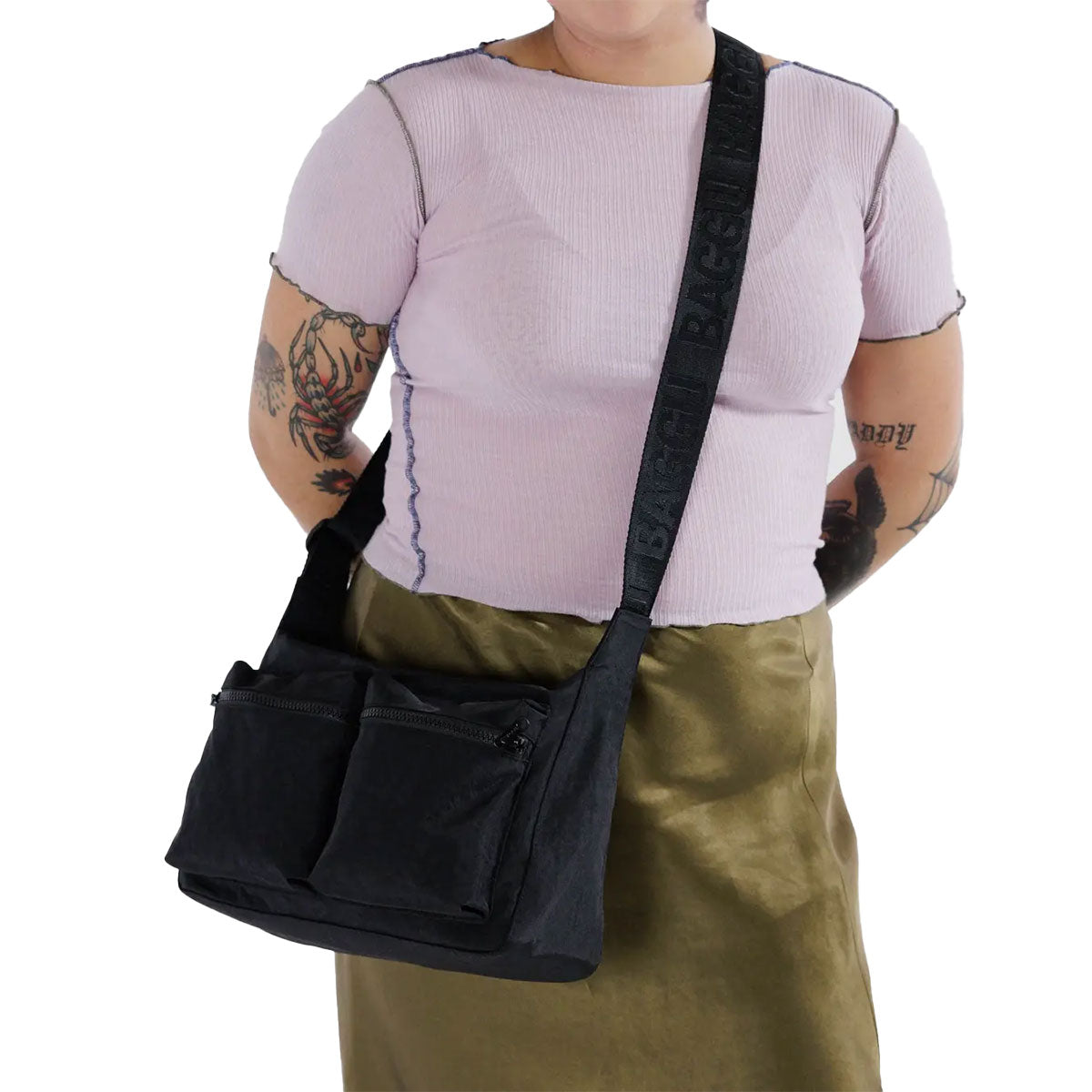 Medium Cargo Crossbody Bag for Women - Durable Nylon Messenger Purse with Multiple Pockets - Perfect for Travel, Work & Everyday Use