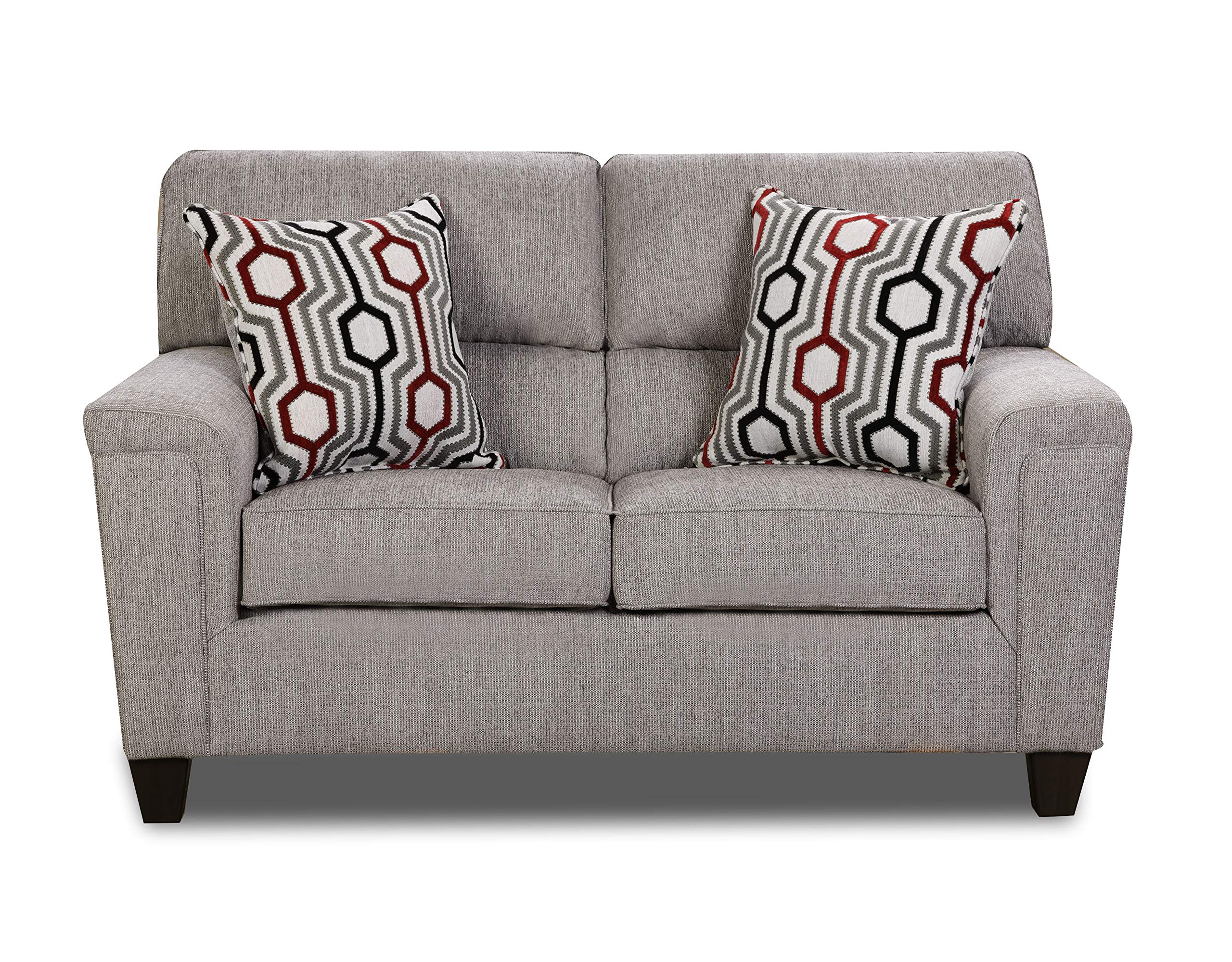 Lane Home Furnishings Modern Grey Loveseat - Comfortable Small Couch for Living Room, Apartment & Office (Perfect for Small Spaces & Cozy Seating)