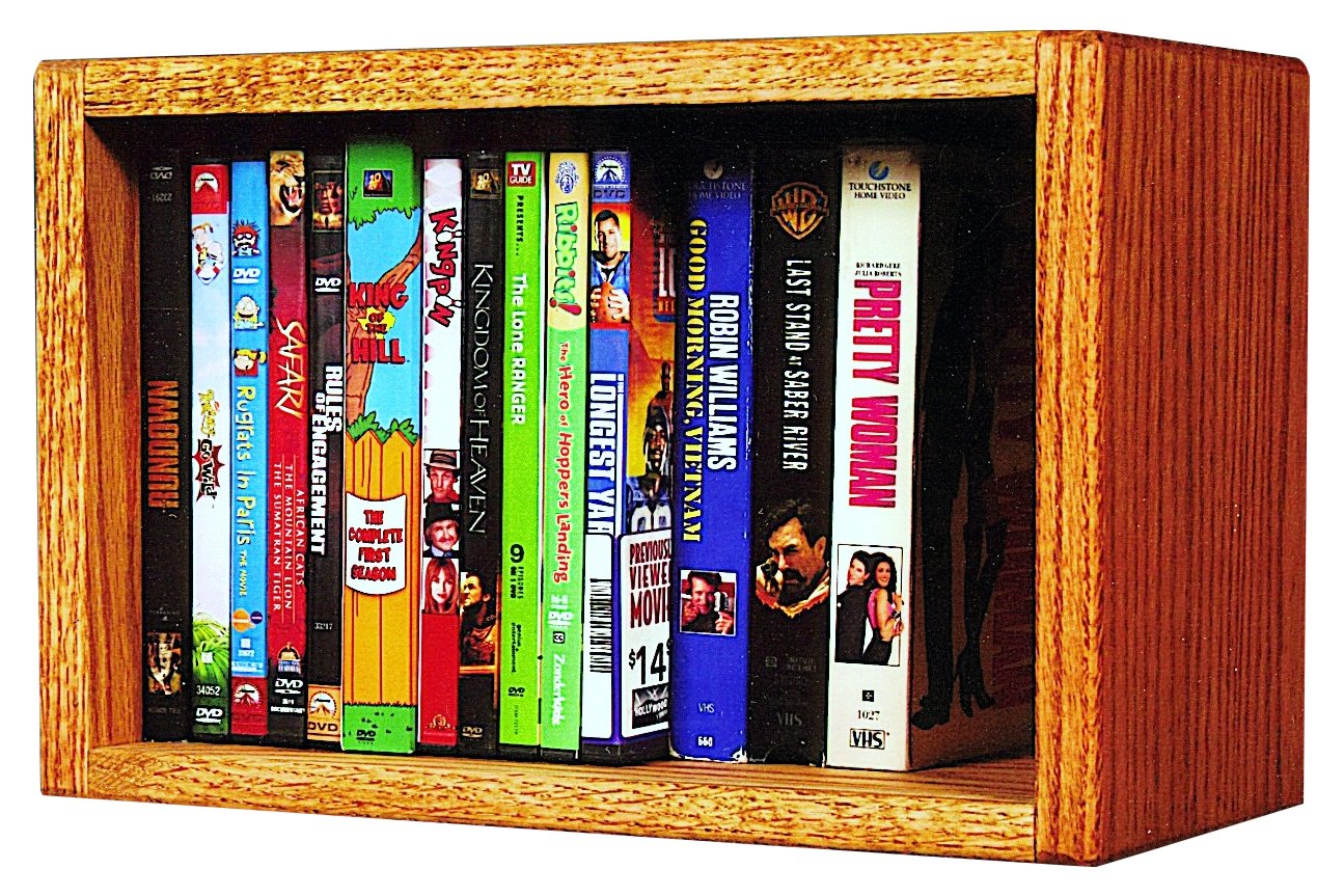 HILL 10 Series Oak Wood DVD Storage Cabinet with 1 Shelf - 9.38