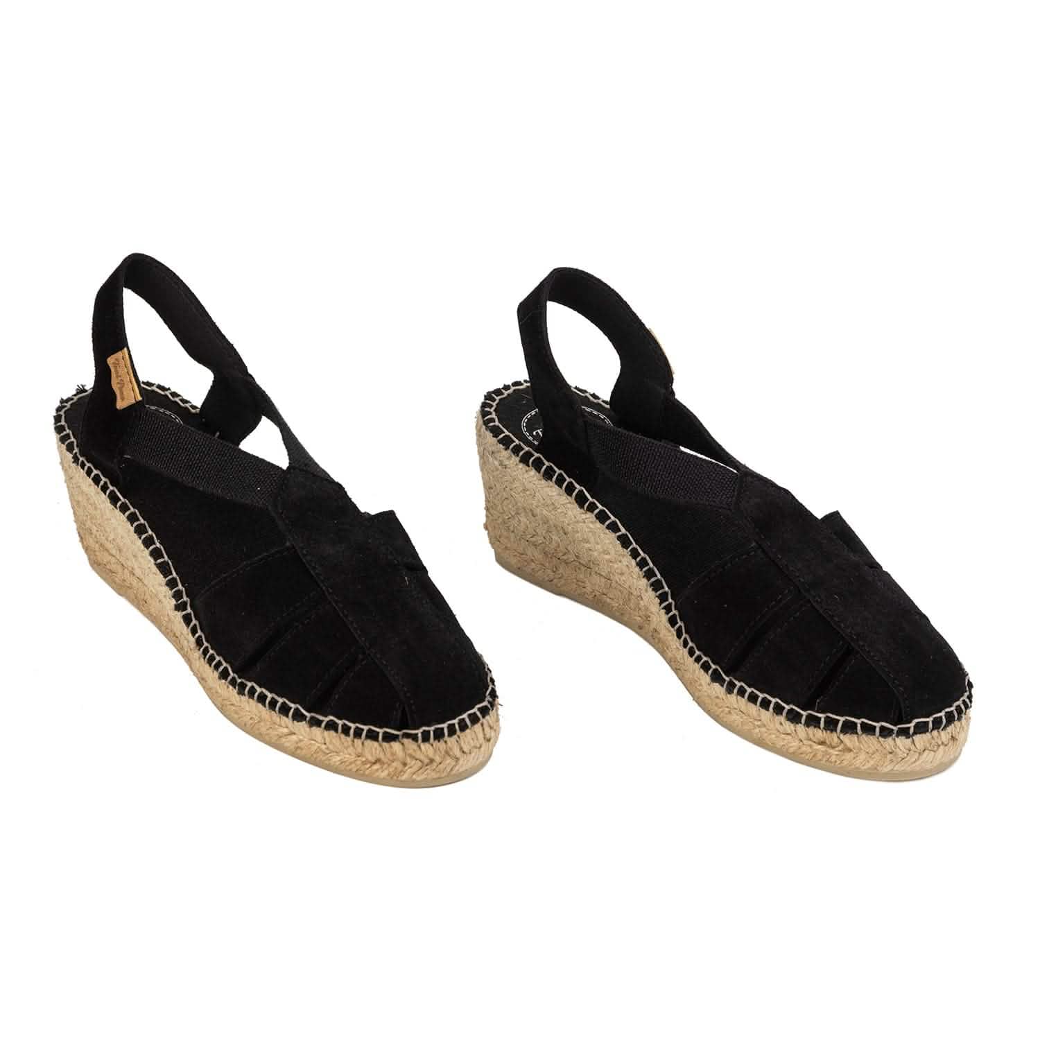 Women's Plain Suede Leather Wedge Espadrille Shoes - Comfortable Casual Summer Sandals for Beach, Vacation & Everyday Wear