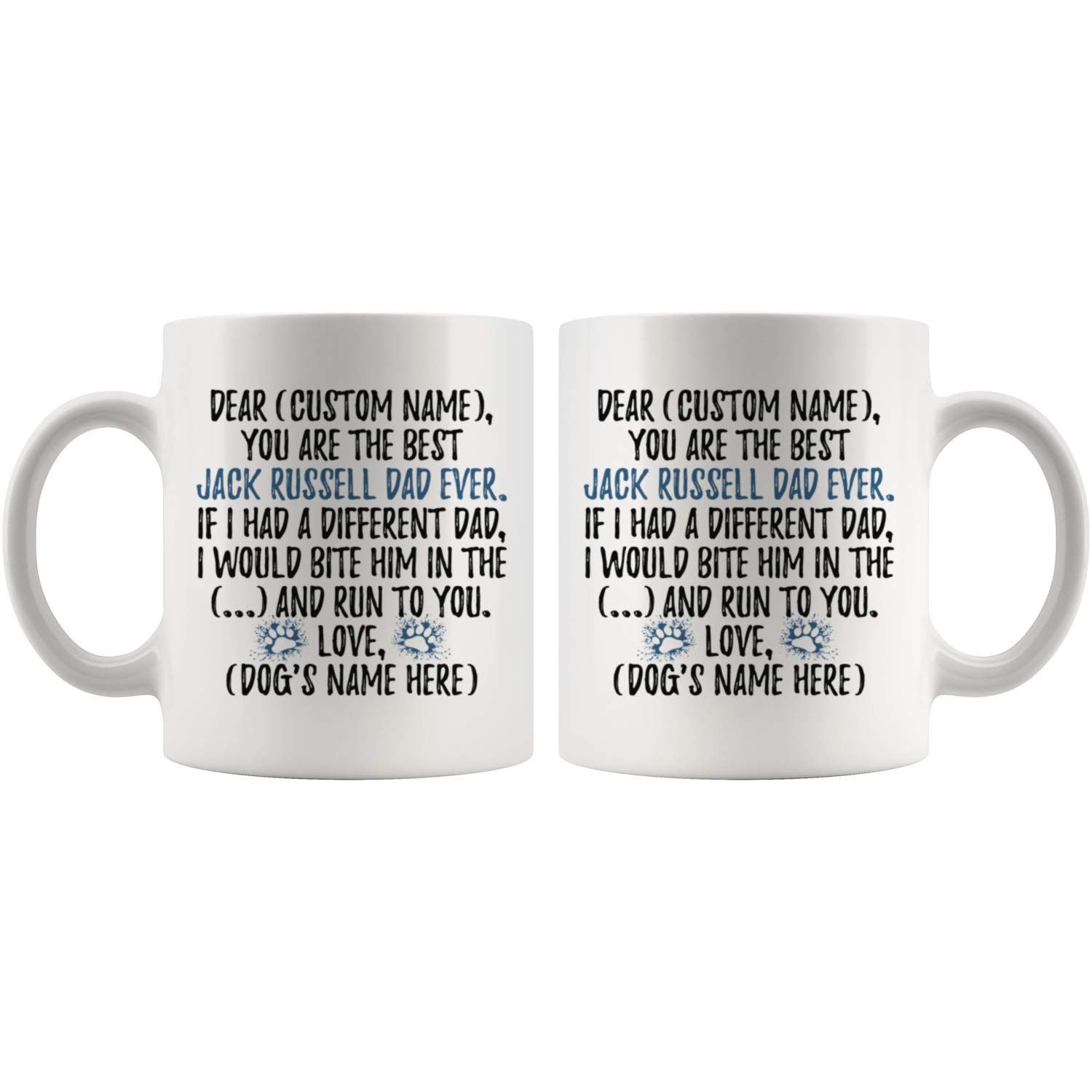 Personalized Jack Russell Terrier Dog Dad Coffee Mug - 11oz Ceramic Cup for Dog Lovers, Fathers Day Gift, Pet Owner Gift - Perfect for Morning Coffee, Office Use & Dog Themed Gifts