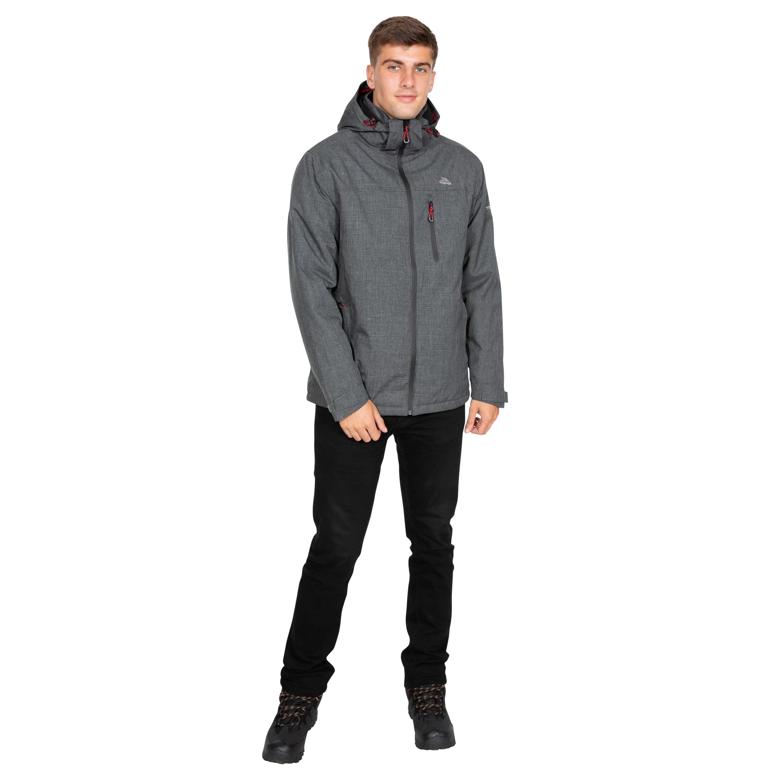 Fyfinn Men's Padded Waterproof Winter Jacket - Insulated Windproof Coat for Outdoor Activities, Hiking & Camping - Dark Grey XXXL