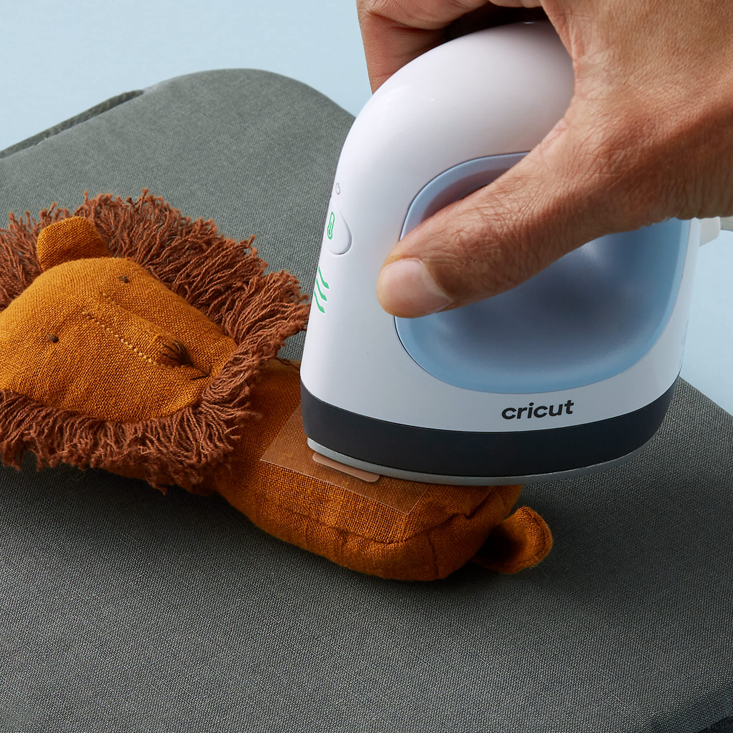 Cricut EasyPress Mini Heat Press Machine for Small Objects - 3 Heat Settings, Precision Tip, Ceramic Coated Plate for Shoes, Hats, Stuffed Animals | Compact & Lightweight Design in Zen Blue | Perfect for DIY Crafts, T-Shirt Printing & Home Projects