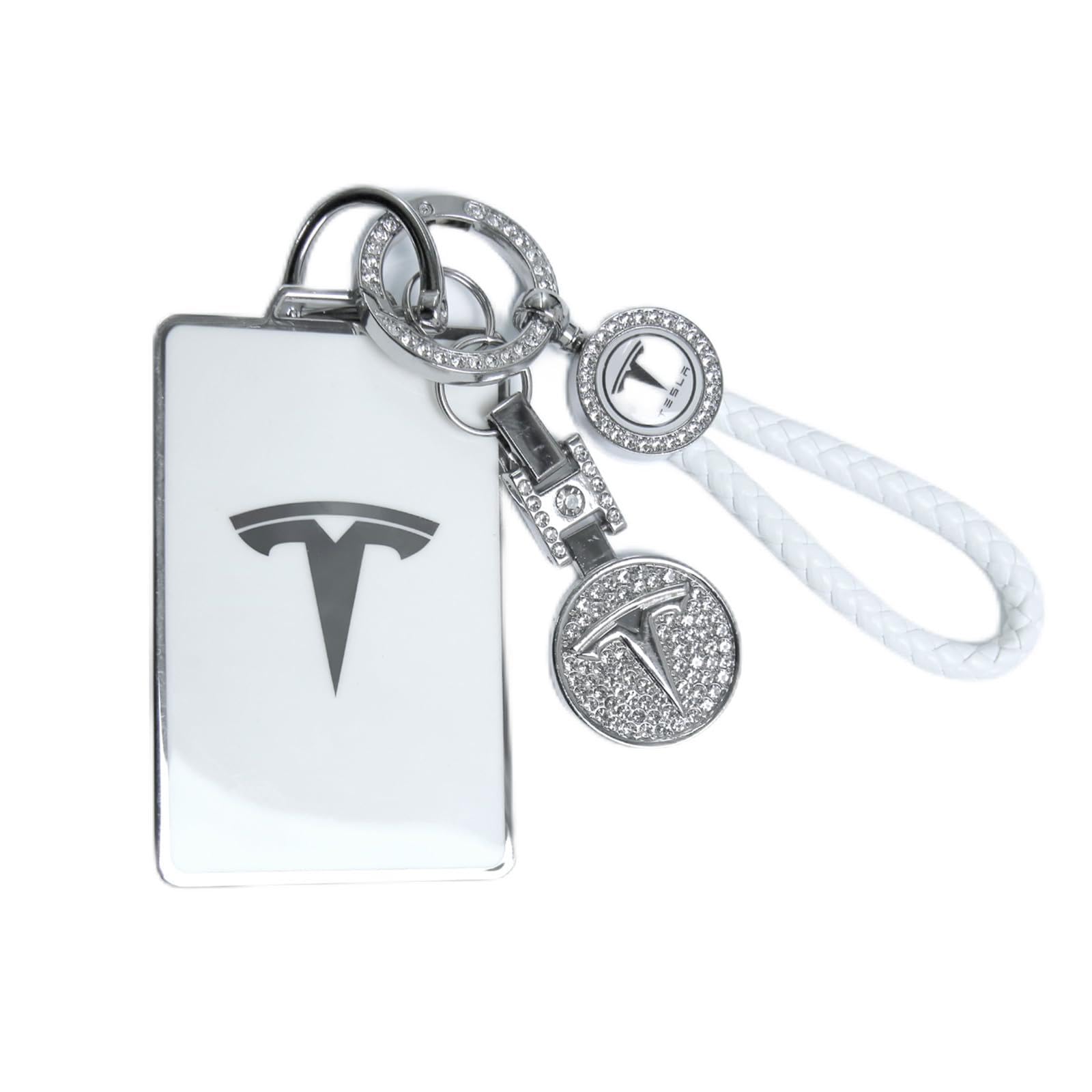 Tesla Key Card Holder - Bling Crystal Keychain for Model S/X/3/Y & Cybertruck | Protective Key Fob Cover | Durable Tesla Accessories for Everyday Use & Car Security