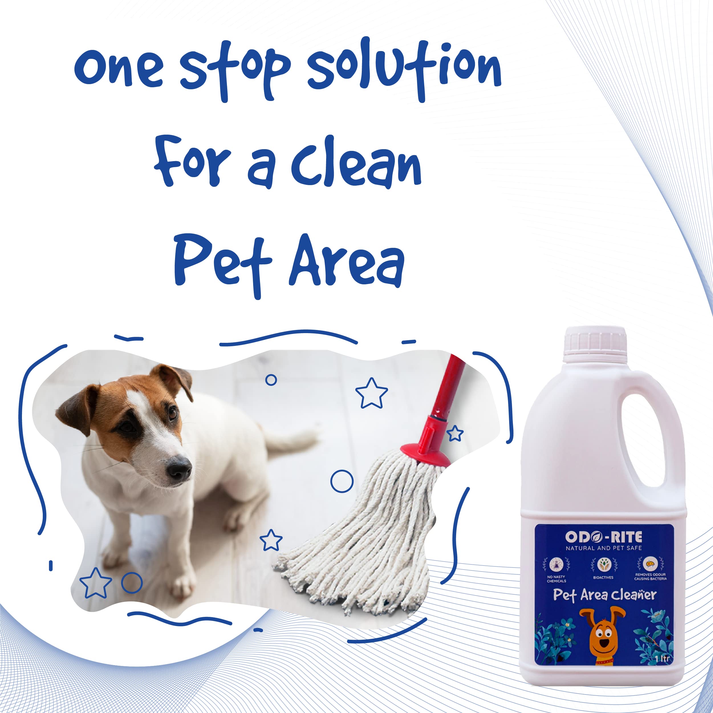 ODO-RITE Pet Area Cleaner - Kennel Wash & Floor Cleaner | Natural, Bio-Technological Formula | Safe for Pets & Kids (1000 ml) | Ideal for Dog Kennels, Cat Litter Areas & Pet-Friendly Homes