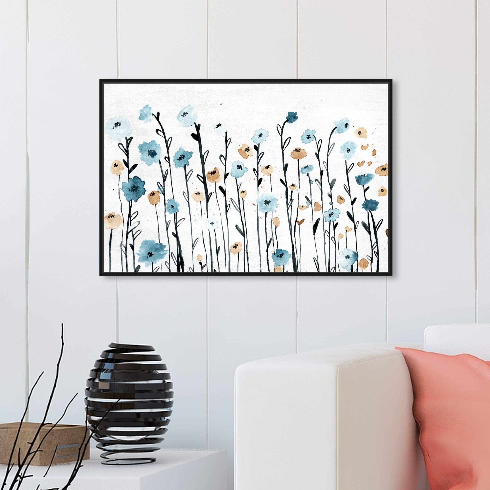 Oliver Gal Floral Botanical Wall Art Decor - Blue & White Canvas Print 30x20 Inches - Modern Home & Office Decor for Living Room, Bedroom, Dining Area