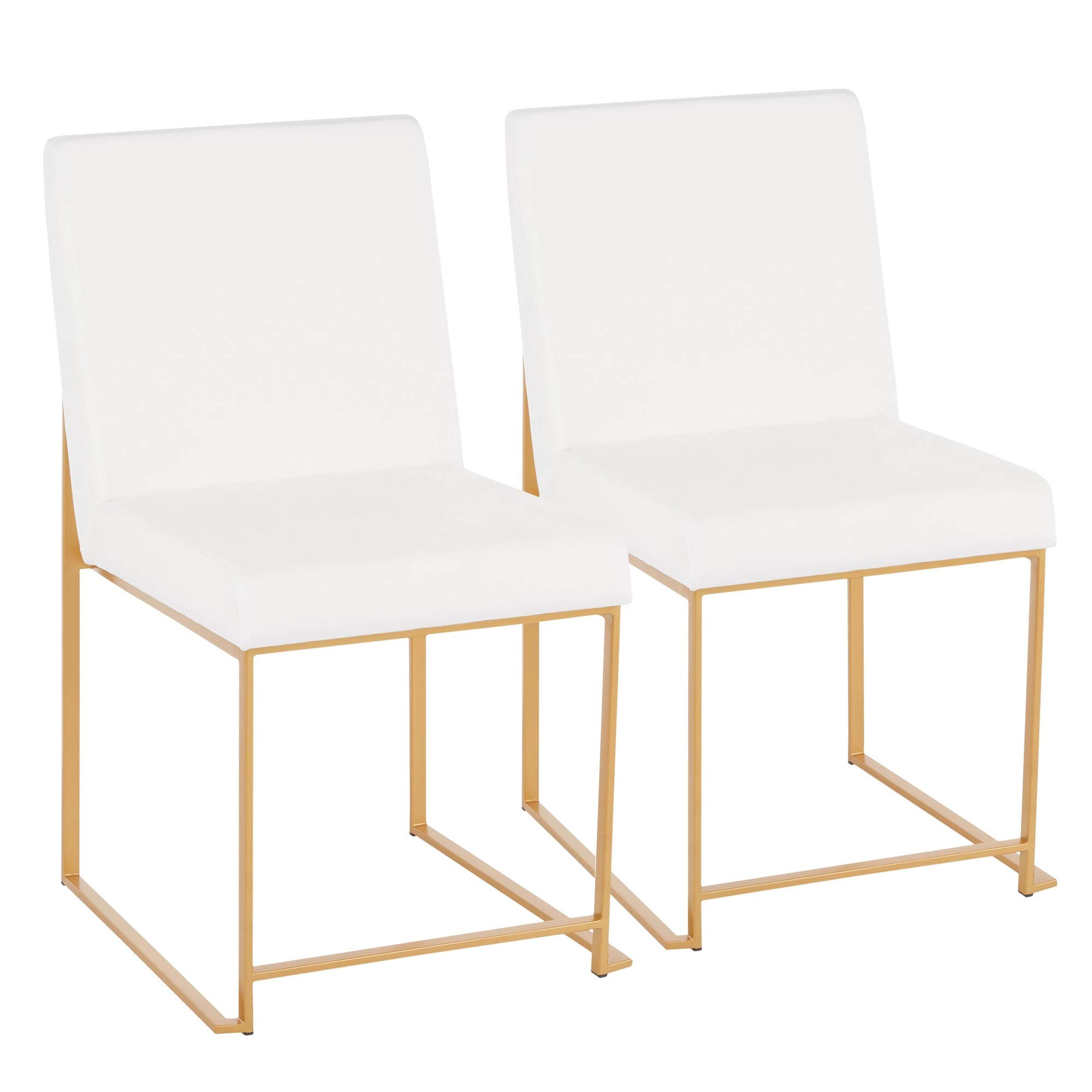 LumiSource High Back Fuji Dining Chair Set of 2 - Modern Upholstered Kitchen Chairs for Dining Table - Comfortable Contemporary Seating for Home, Restaurant & Office Use