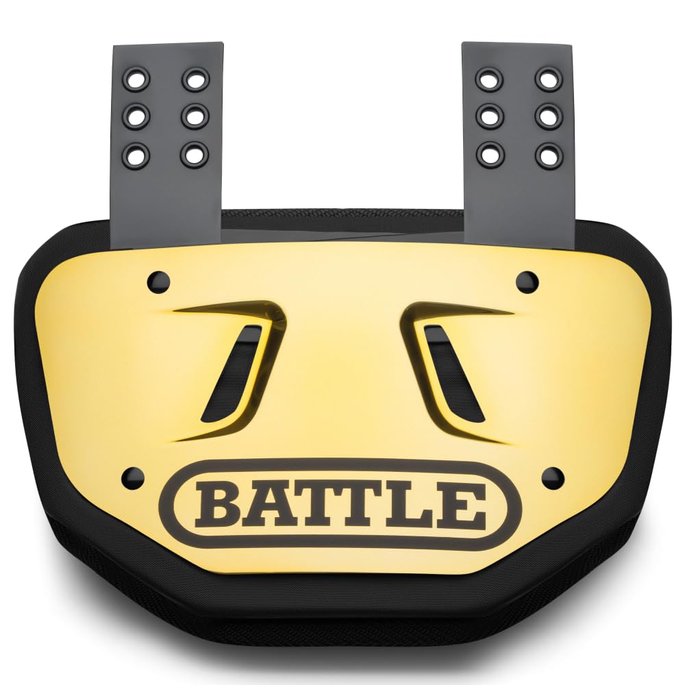 Battle Sports Chrome Football Back Plate – Hard Shell Lower Back Protector with Contoured Foam for High-Impact Protection | Adult & Youth Football Gear | Perfect for Tackle Football, Training & Contact Sports