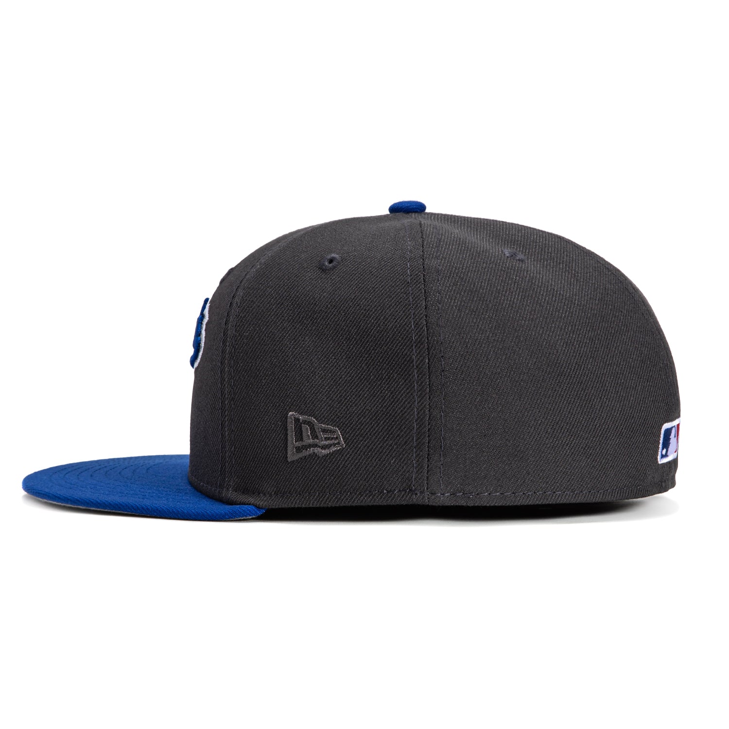 New Era 59Fifty Los Angeles Dodgers 2024 World Series Champions Patch Script Hat - Graphite & Royal Blue - Official MLB Baseball Cap for Men & Women - Perfect for Games, Fan Gear & Streetwear