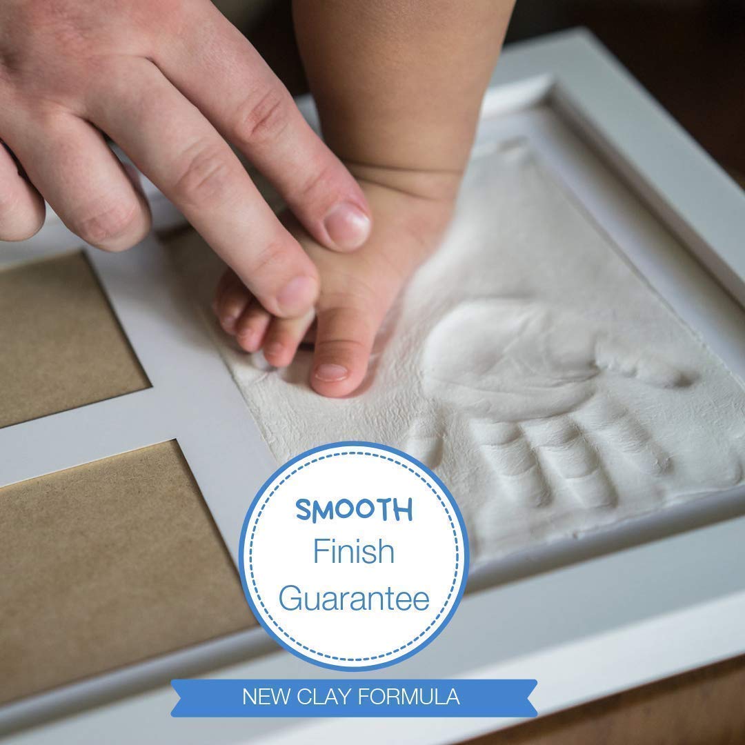Bubzi Co Baby Handprint and Footprint Frame Set - Personalized Keepsake Gift for Baby Boys & Girls - Unique Baby Shower Present & Nursery Wall Decor - Perfect for Newborn Memories, Christening Gifts, and Nursery Room Decoration