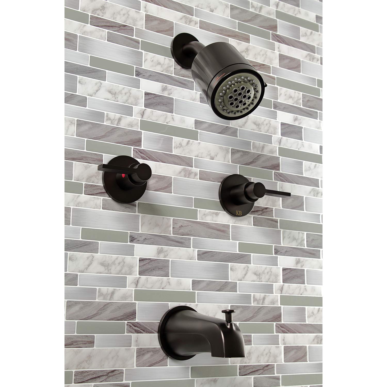 Kingston Brass KBX8145NDL NuvoFusion Oil Rubbed Bronze Tub and Shower Faucet - 7.13