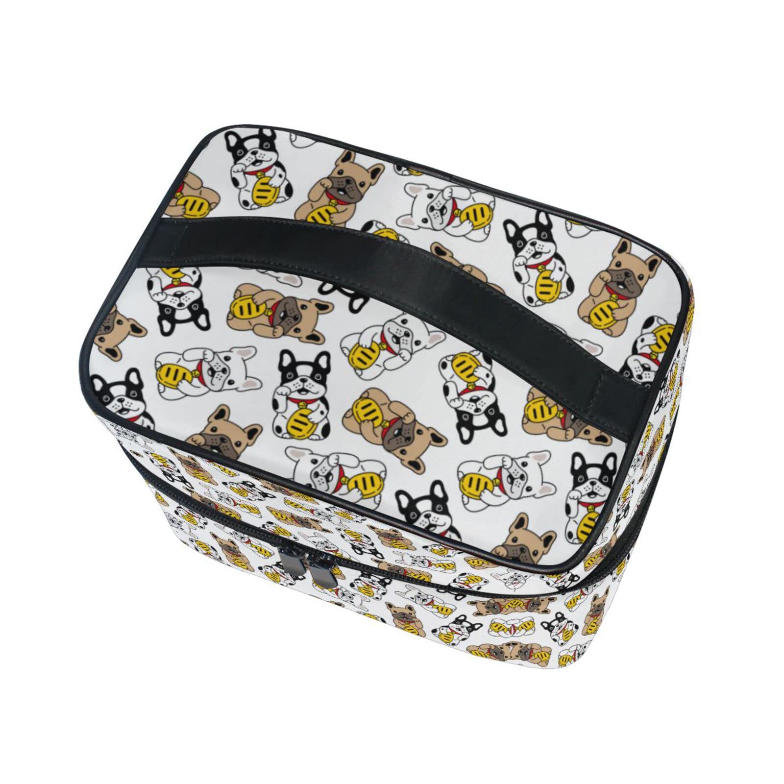 Cute Pug Dog Cosmetic Bag - Waterproof Makeup Organizer with Zipper for Women & Girls - Perfect for Travel, Gym, and Daily Essentials Storage