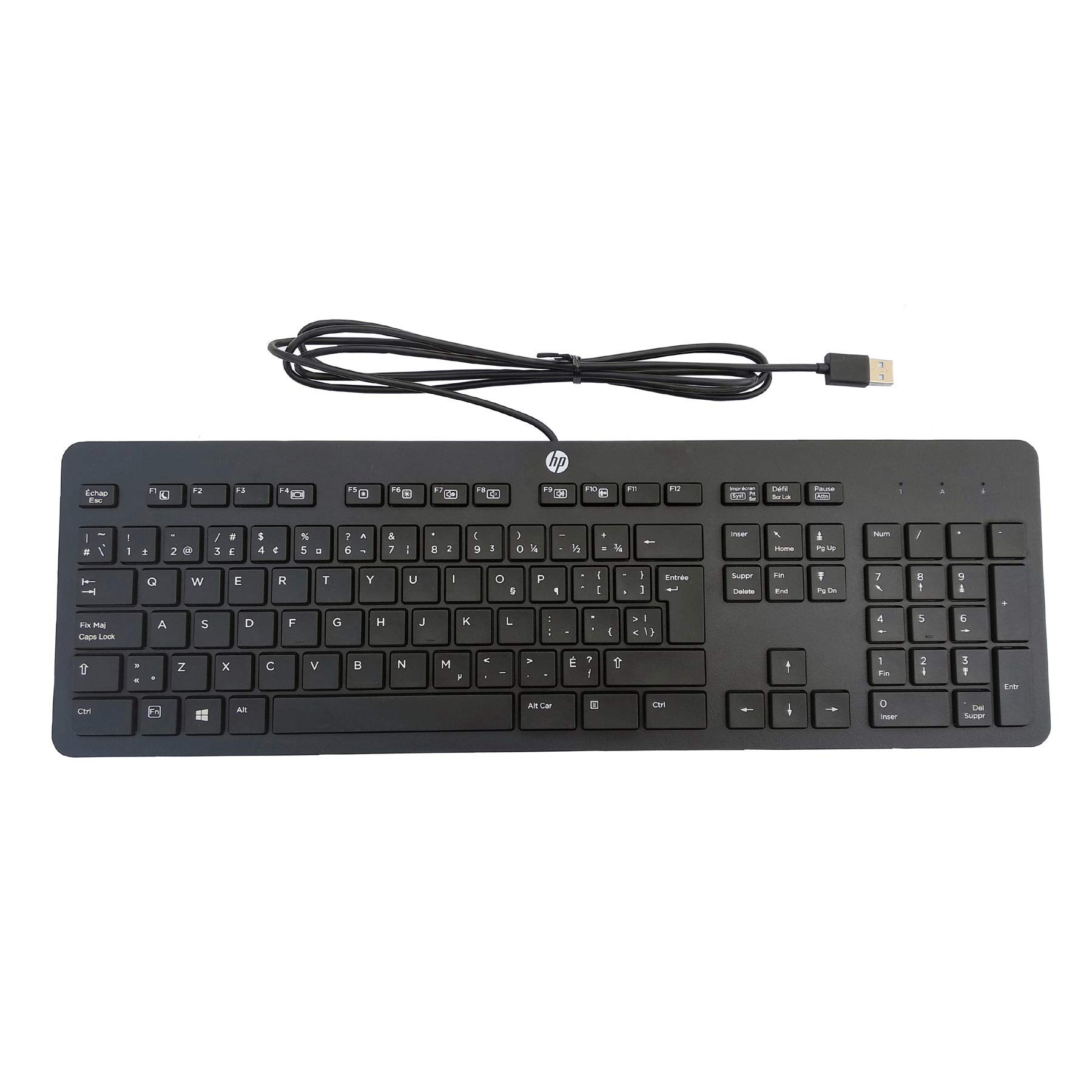 HP 803823-001 Business Black USB Slim Keyboard - Enhanced for Windows, Ideal for Office Work & Home Computing