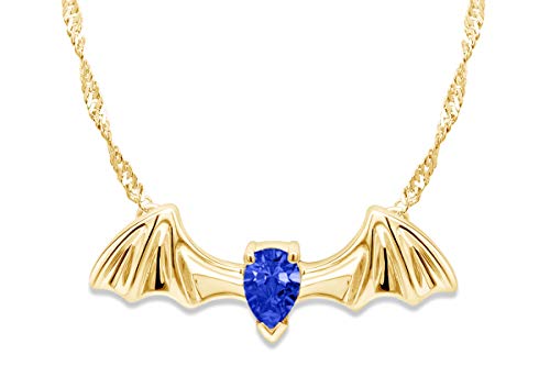 Yellow Gold Over : Simulated Blue Sapphire