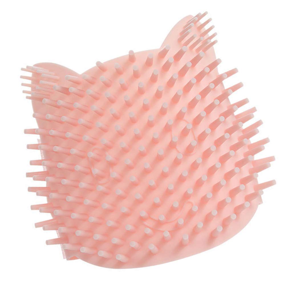 POPETPOP Cat Body Scratcher Brush - Self Massage Grooming Tool for Cats & Dogs - Silicone Corner Brush for Kittens & Puppies - Interactive Pet Toy (Pink, Small) - Perfect for Home Grooming & Playtime