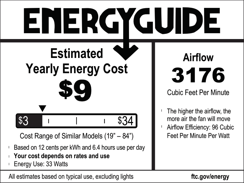 48 Inch Honeywell Berryhill Matte Black Ceiling Fan with Light Kit and Pull Chain - Perfect for Living Room, Bedroom, and Outdoor Covered Patios