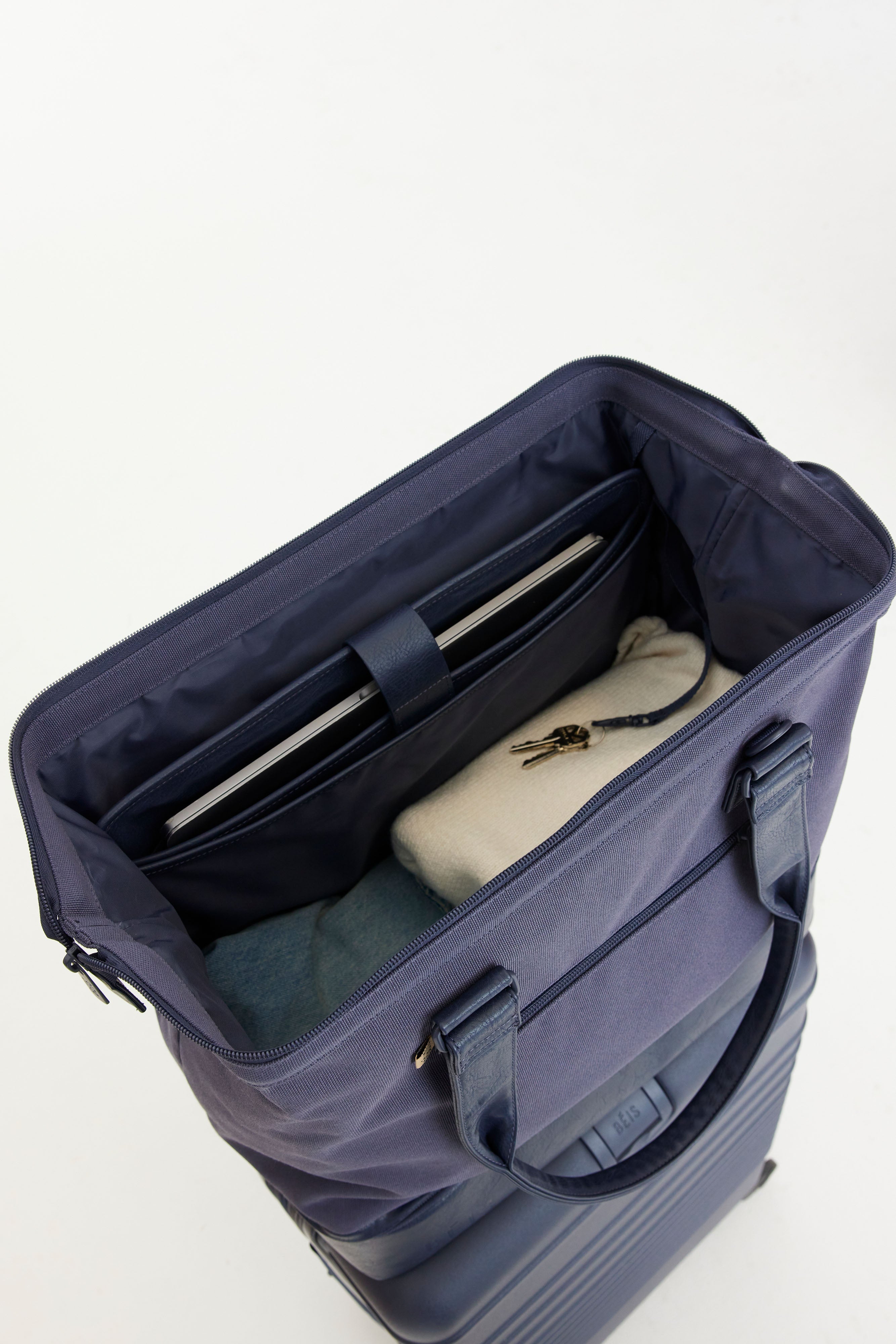 Navy Blue Convertible Mini Weekender Bag - Stylish & Versatile Carry-On for Travel, Gym, or Weekend Getaways