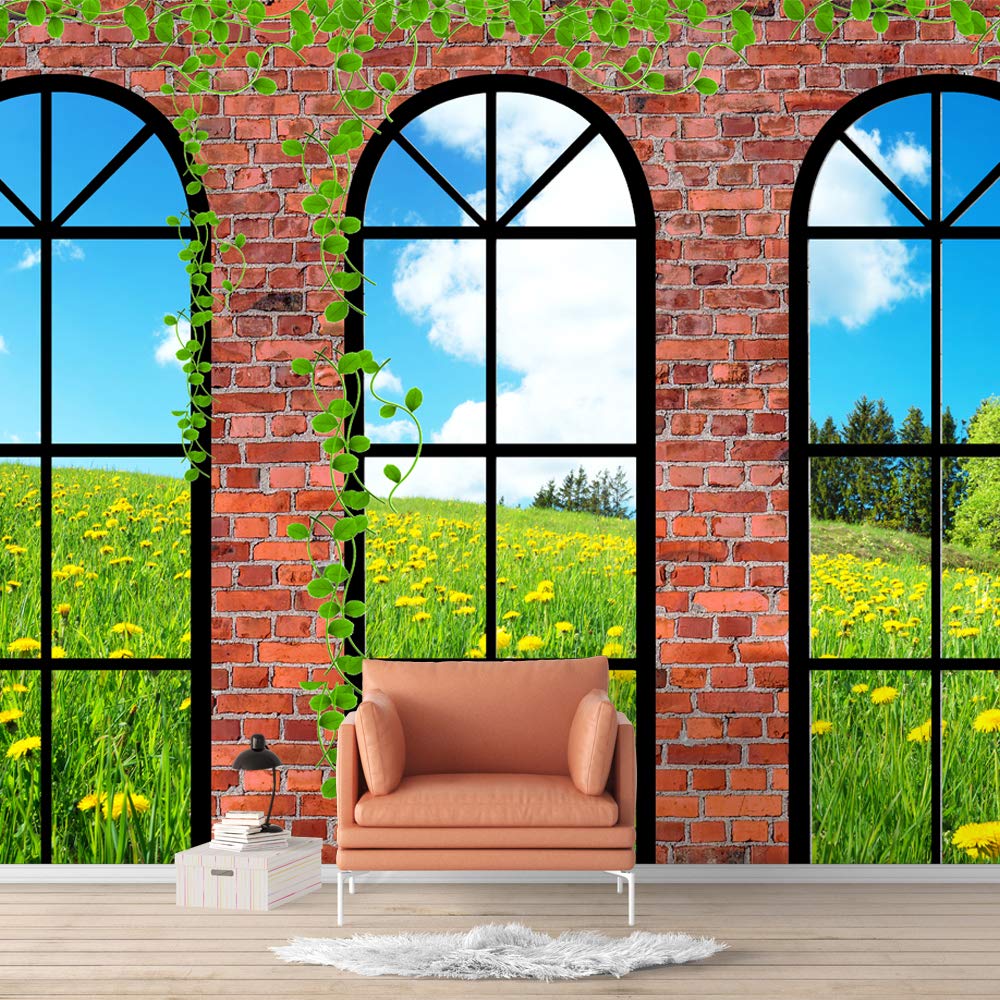 French Window Design Removable Wallpaper - Peel and Stick Wall Murals for Bedroom (66x96 inches) | Easy DIY Home Decor for Living Room, Nursery & Office