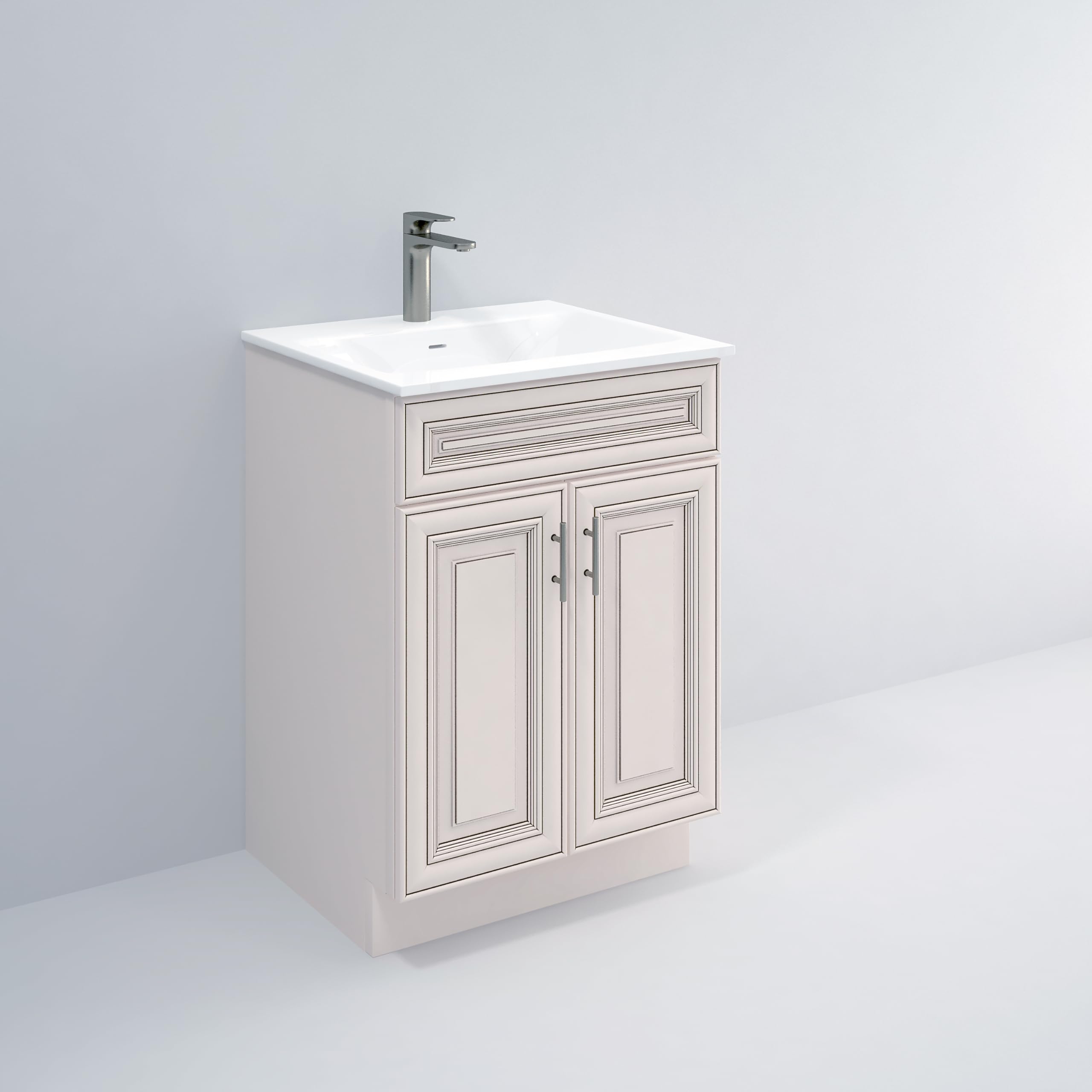 Antique White Bathroom Vanity Sink Base Cabinet - 24