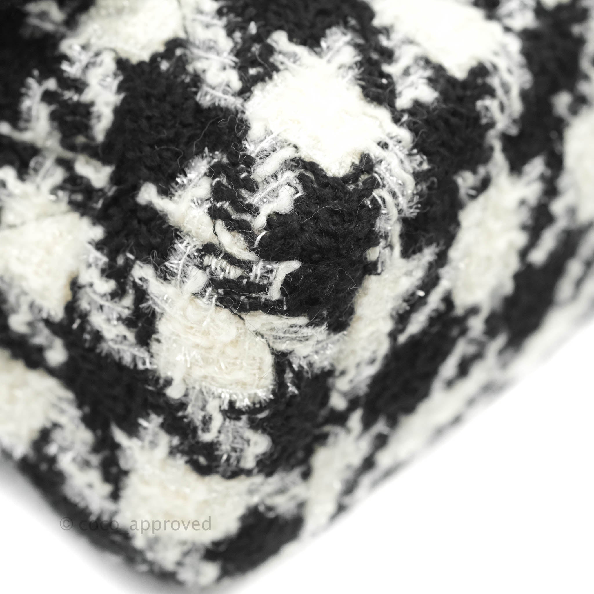 Chanel 19 Medium Flap Bag - Black & White Houndstooth Tweed with Mixed Hardware | Luxury Designer Handbag for Women, Perfect for Work, Parties & Special Occasions