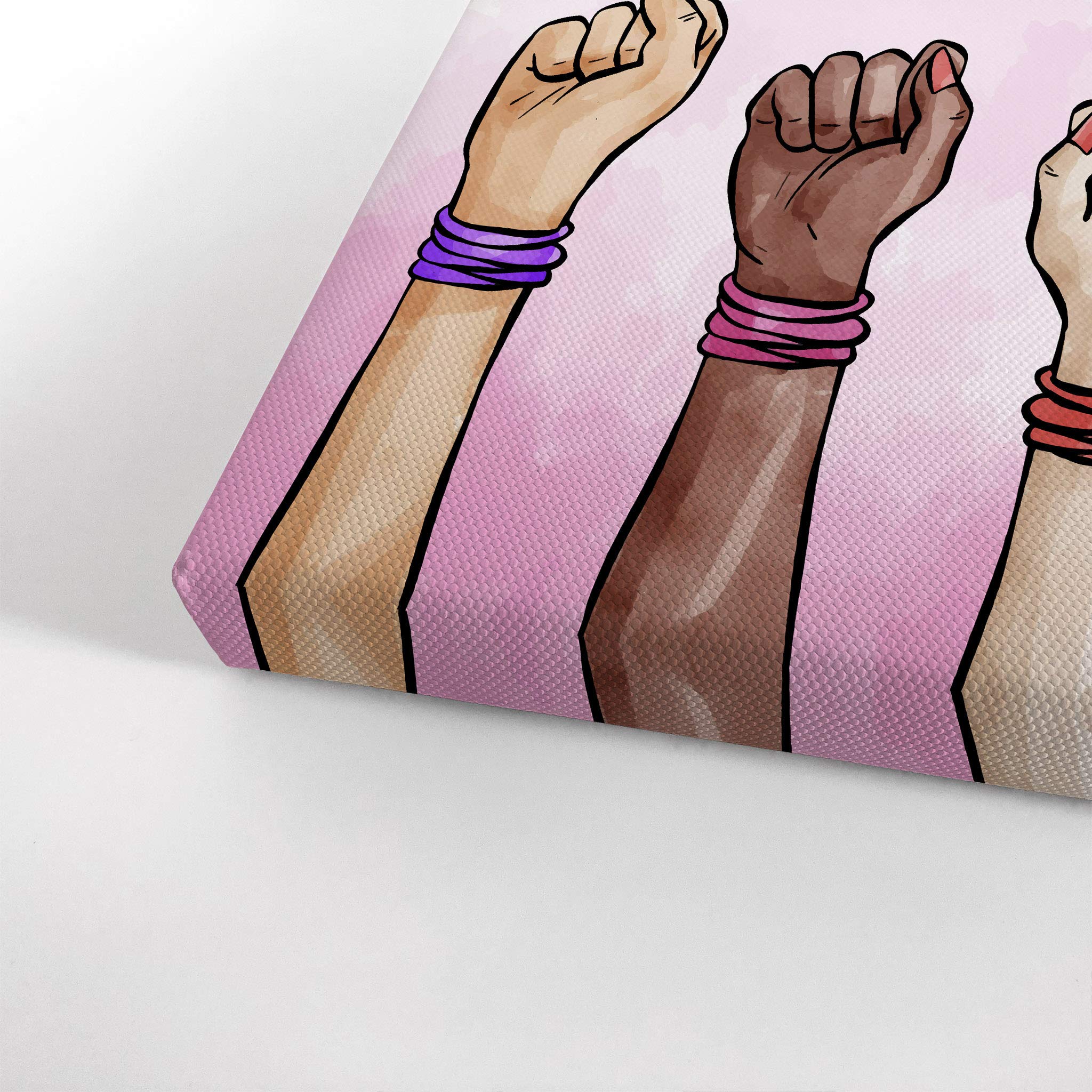 Girl Power Quote Diversity Canvas Print - African American & White Black Kids Wall Art for Nursery, Baby Room & Kids Room Decor - Ready to Hang 40x30 - Made in USA | Perfect for Inspiring Young Girls & Classroom Diversity Decor