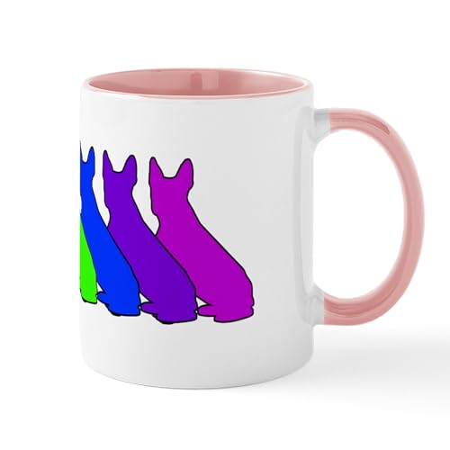 White/Pink Inside - Rainbow Boston Terrier Mug