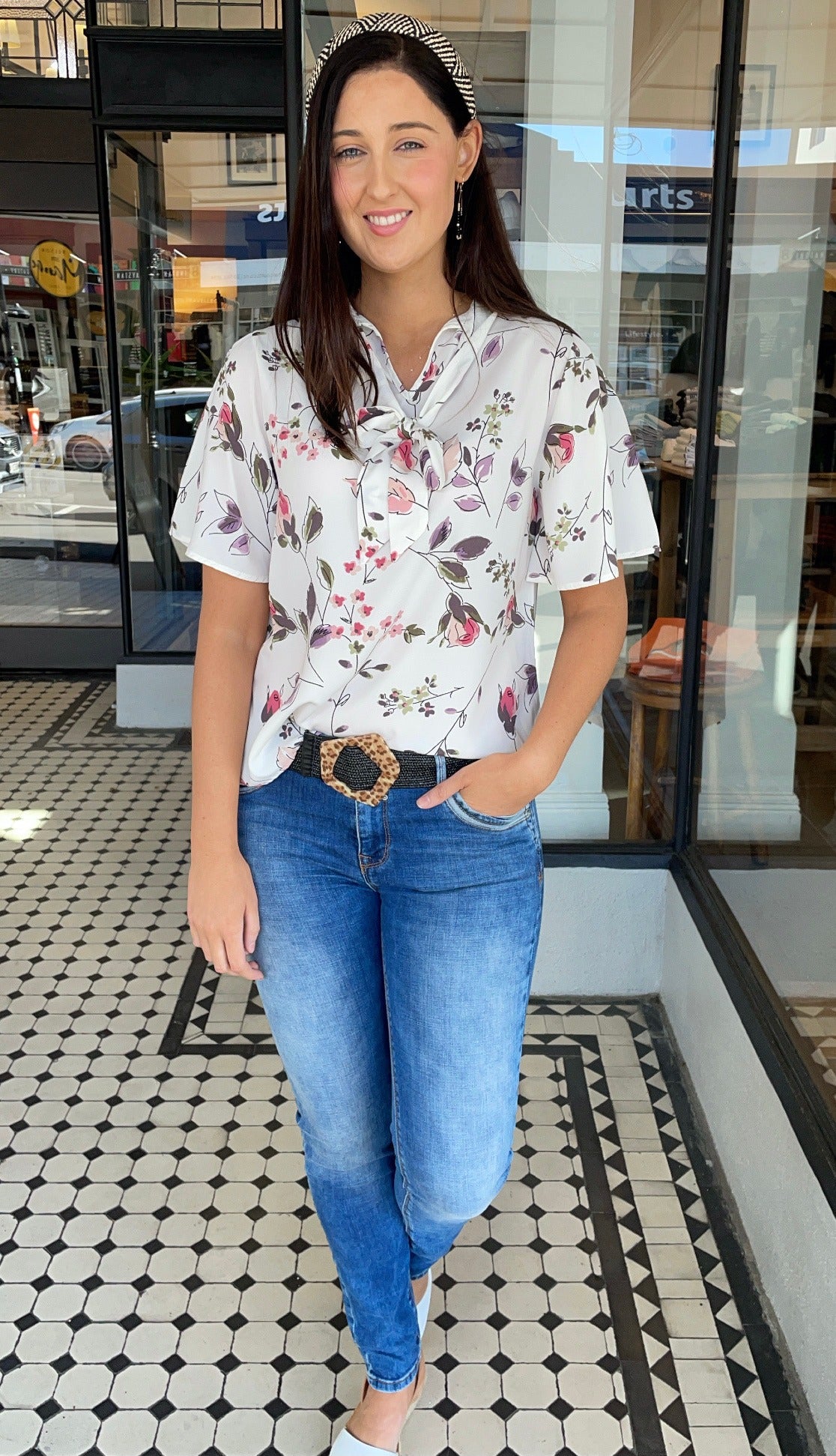 Stylish Skylar Tie Neck Blouse in Off White - Perfect for Office Wear & Casual Outings