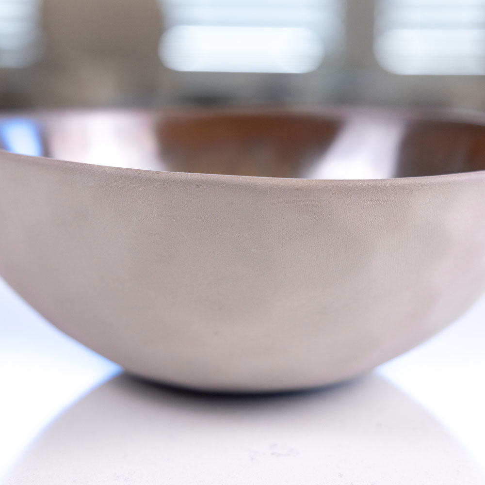 Large Stoneware Hemisphere Bowl in Teal and Brown - Handcrafted Ceramic Serving Bowl for Salads, Pasta, and Home Decor
