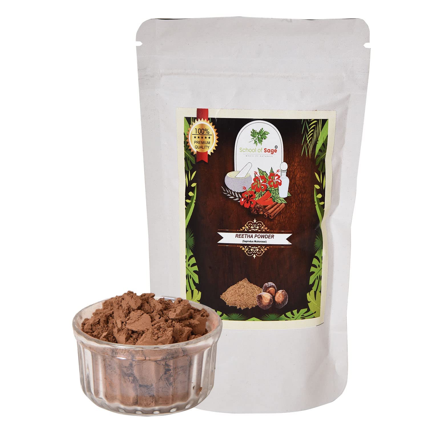 Organic Reetha Powder 100g - Natural Soapnut for Hair Care, Shampoo & Skin Cleansing - Ideal for DIY Beauty, Ayurvedic Remedies & Eco-Friendly Cleaning