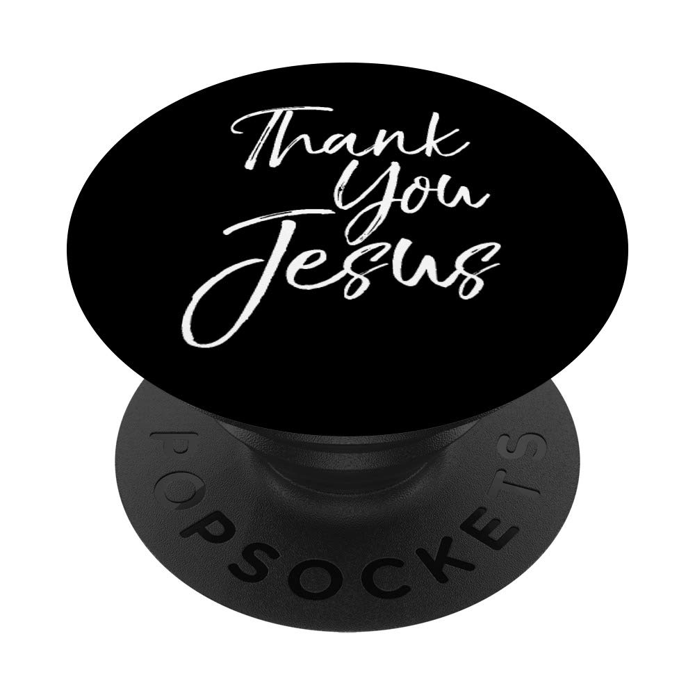 Thank You Jesus PopSocket Grip - Christian Faith Bible Quote Swappable PopGrip for Phones & Tablets - Perfect for Church, Prayer, and Daily Inspiration