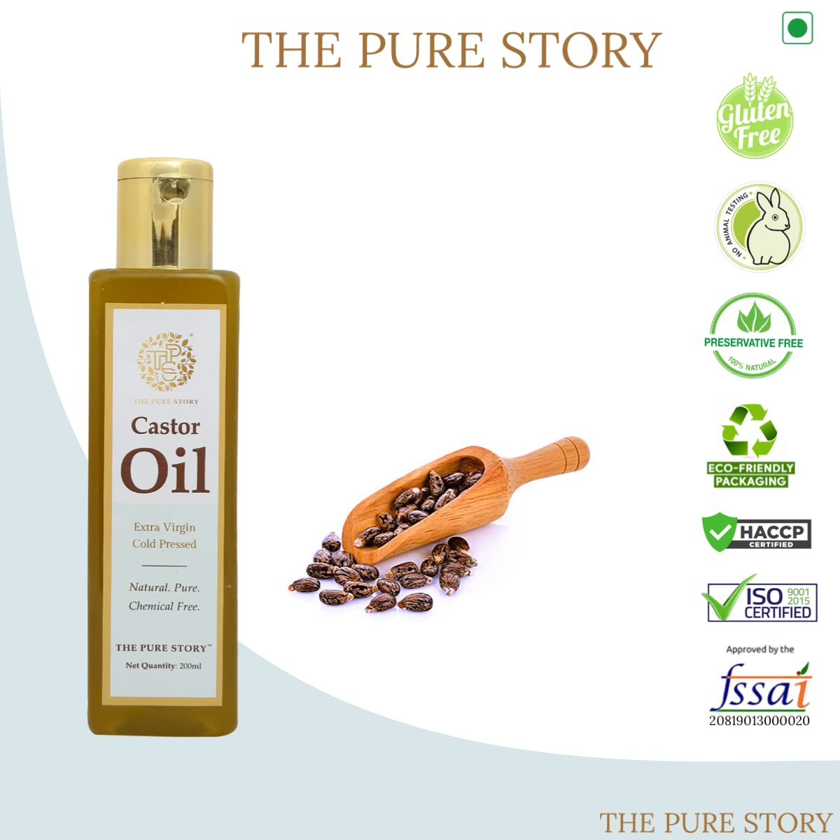 Pure Cold Pressed Castor Oil for Hair Growth & Skin Care - 100% Natural, Unrefined, Hexane-Free - Promotes Healthy Hair, Eyelashes & Eyebrows - Ideal for Dry Skin, Scalp Massage & DIY Beauty Treatments (200ml) - Perfect for Daily Hair Care & Natural Skincare Routine