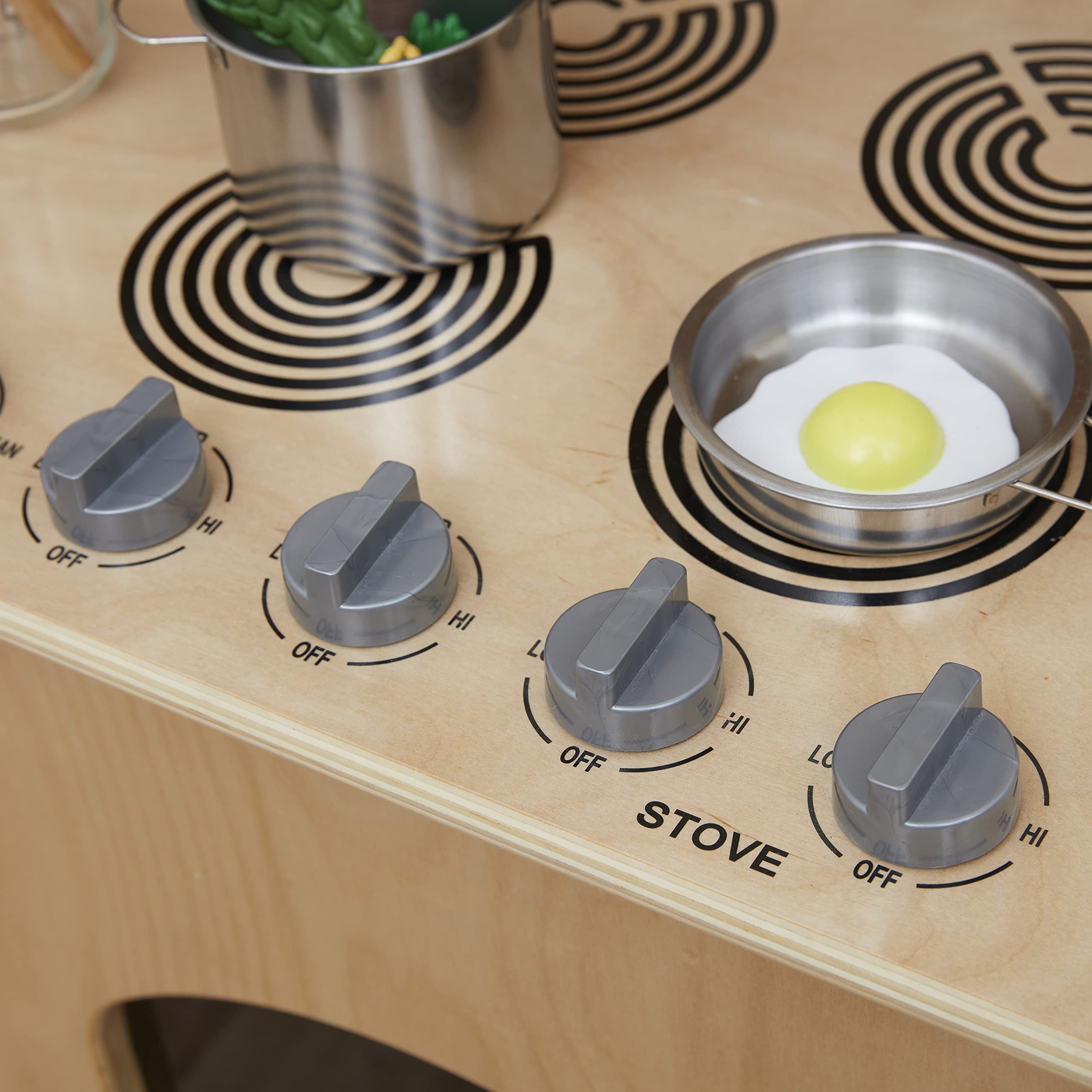 ECR4Kids 4-in-1 Wooden Play Kitchen Set with Sink, Stove, Oven & Microwave - Pretend Cooking Toy with Storage for Kids - Perfect for Preschool Learning & Imaginative Play at Home or Daycare