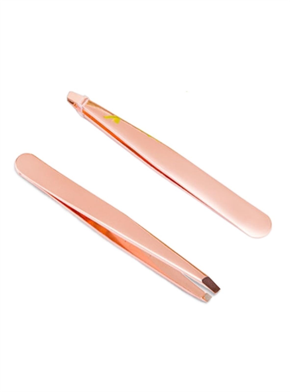 Premium Stainless Steel Eyelash & Eyebrow Tweezers Set - Rose Gold Beauty Makeup Tools for Precise Grooming, Perfect for Salon Professionals & Home Use