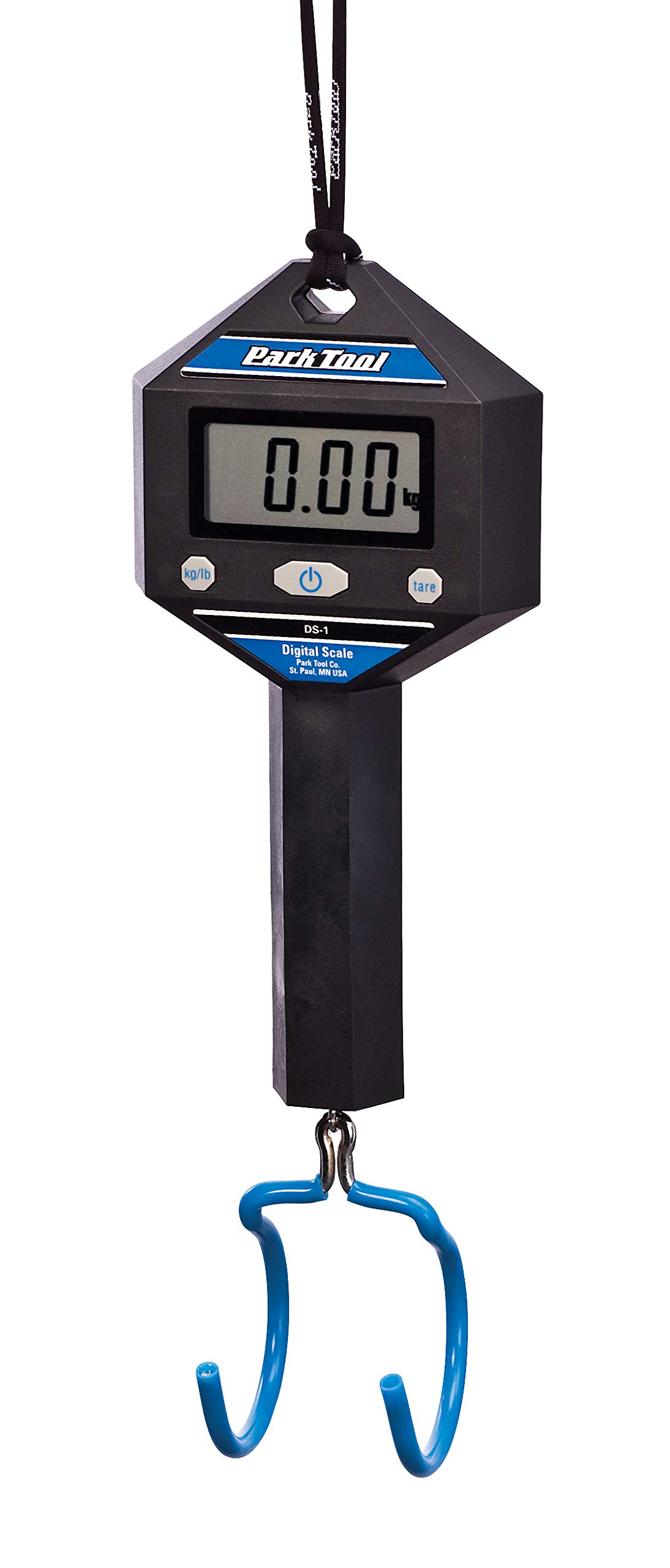 Park Tool DS-1 Digital Scale - Precision Digital Hanging Scale for Bicycle Maintenance, Cycling Gear & Workshop Tools (0.1g Accuracy, 11lb Capacity) - Perfect for Weighing Bike Parts, Components & Luggage