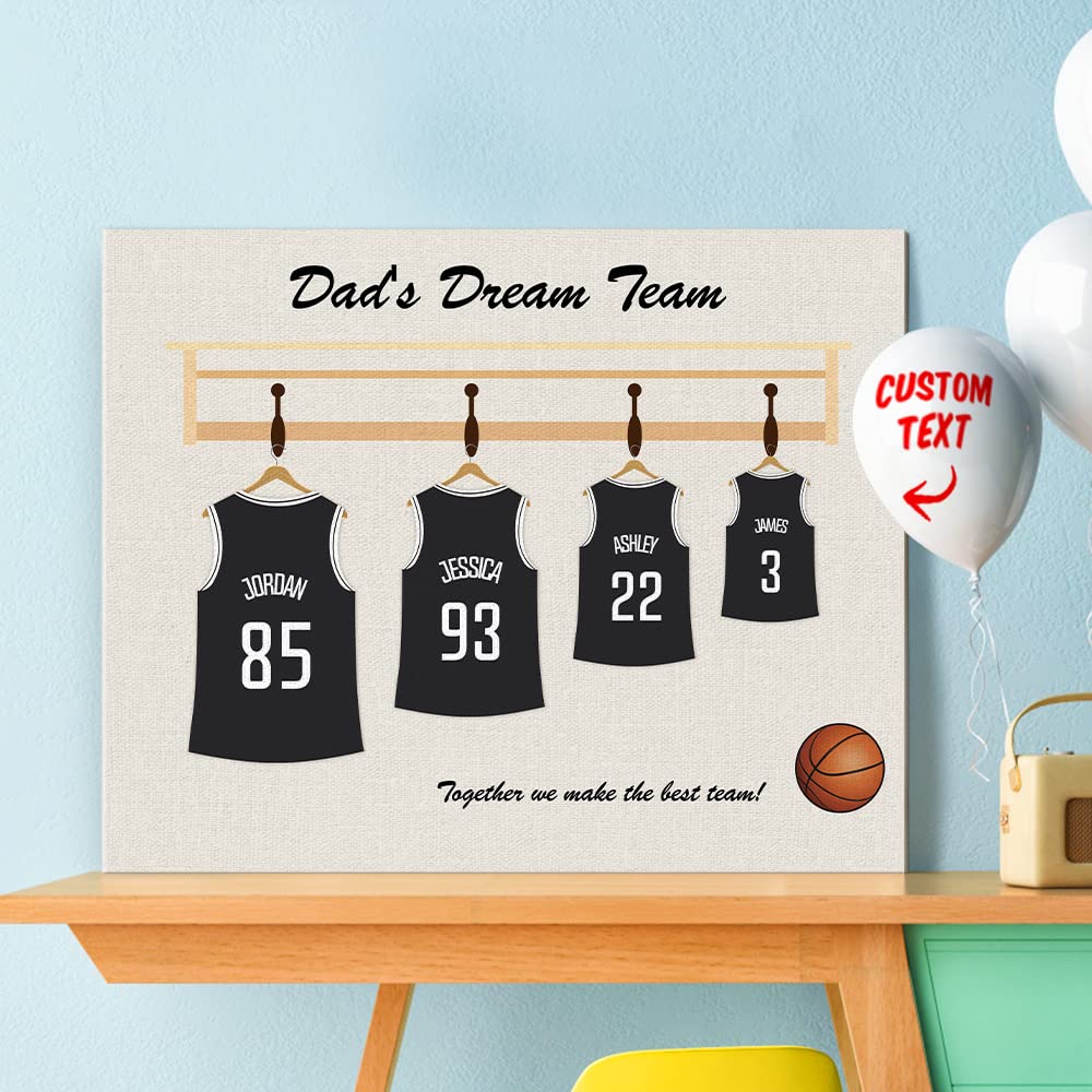 Custom Basketball Team Canvas - Personalized Family Gift for Father's Day - Home & Office Decor