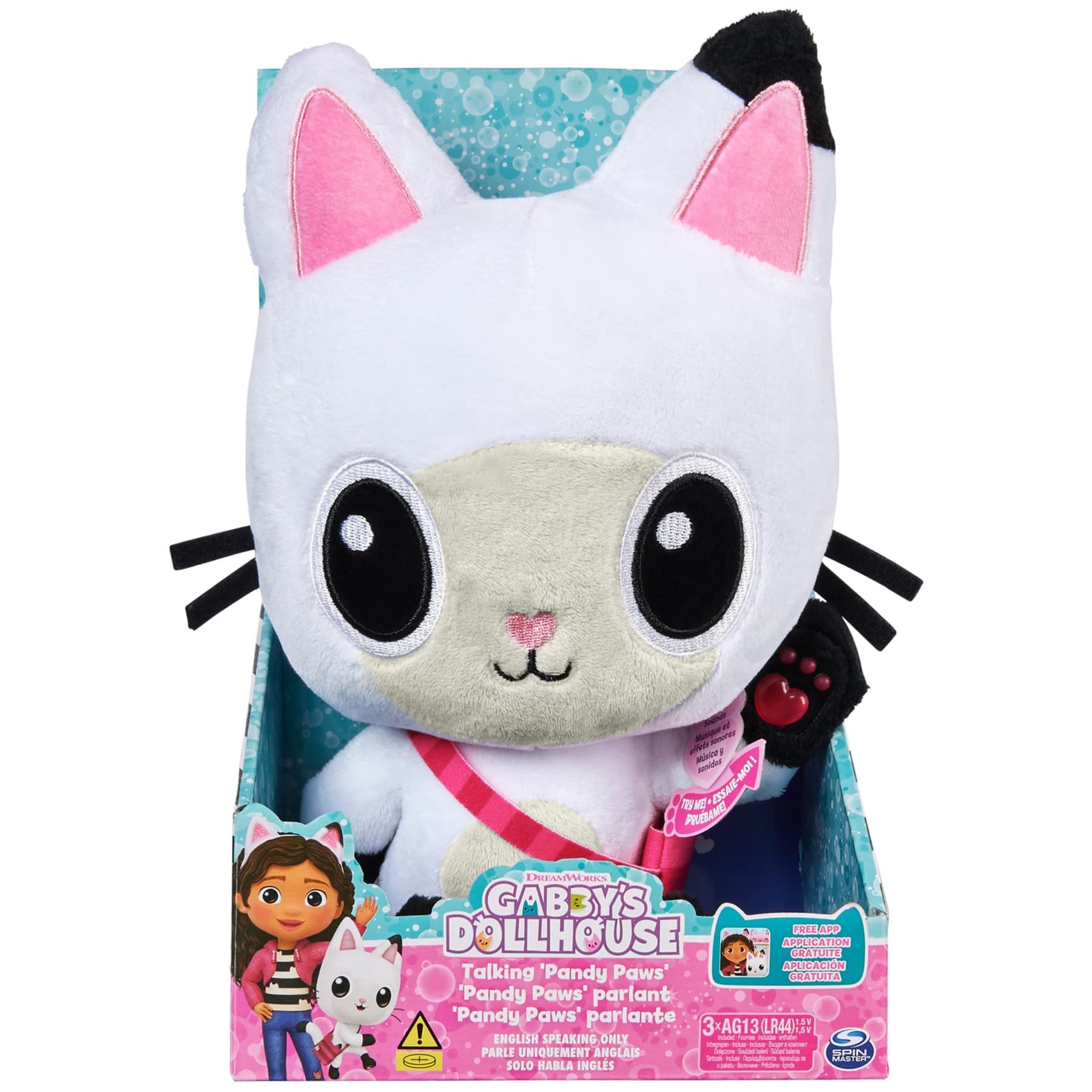Gabby's Dollhouse Spin Master Talking 'Pandy Paws' Interactive Plush Toy (6061679) - Perfect Gift for Kids Birthday & Pretend Play